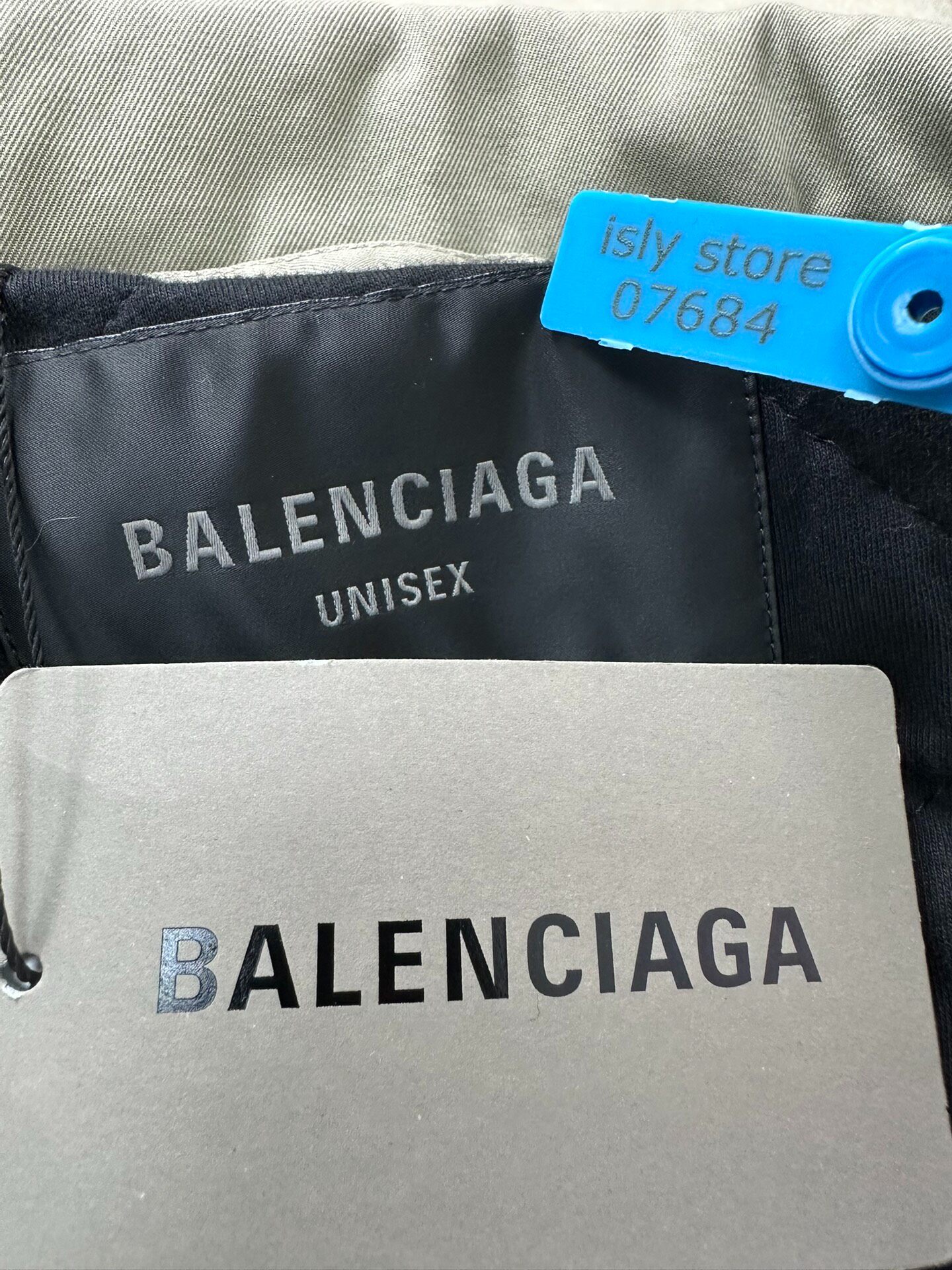 Balenciaga Cropped Zip Beige Jacket — label