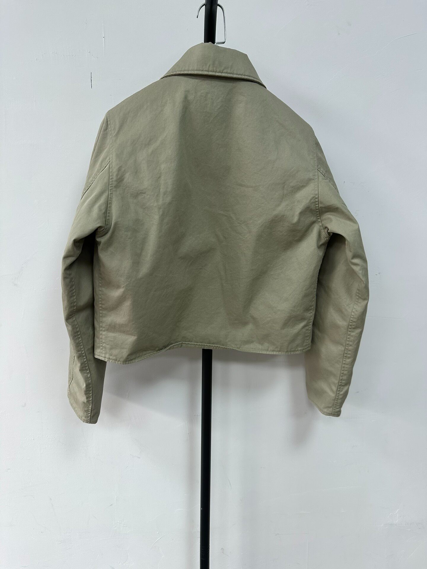 Balenciaga Cropped Zip Beige Jacket — front