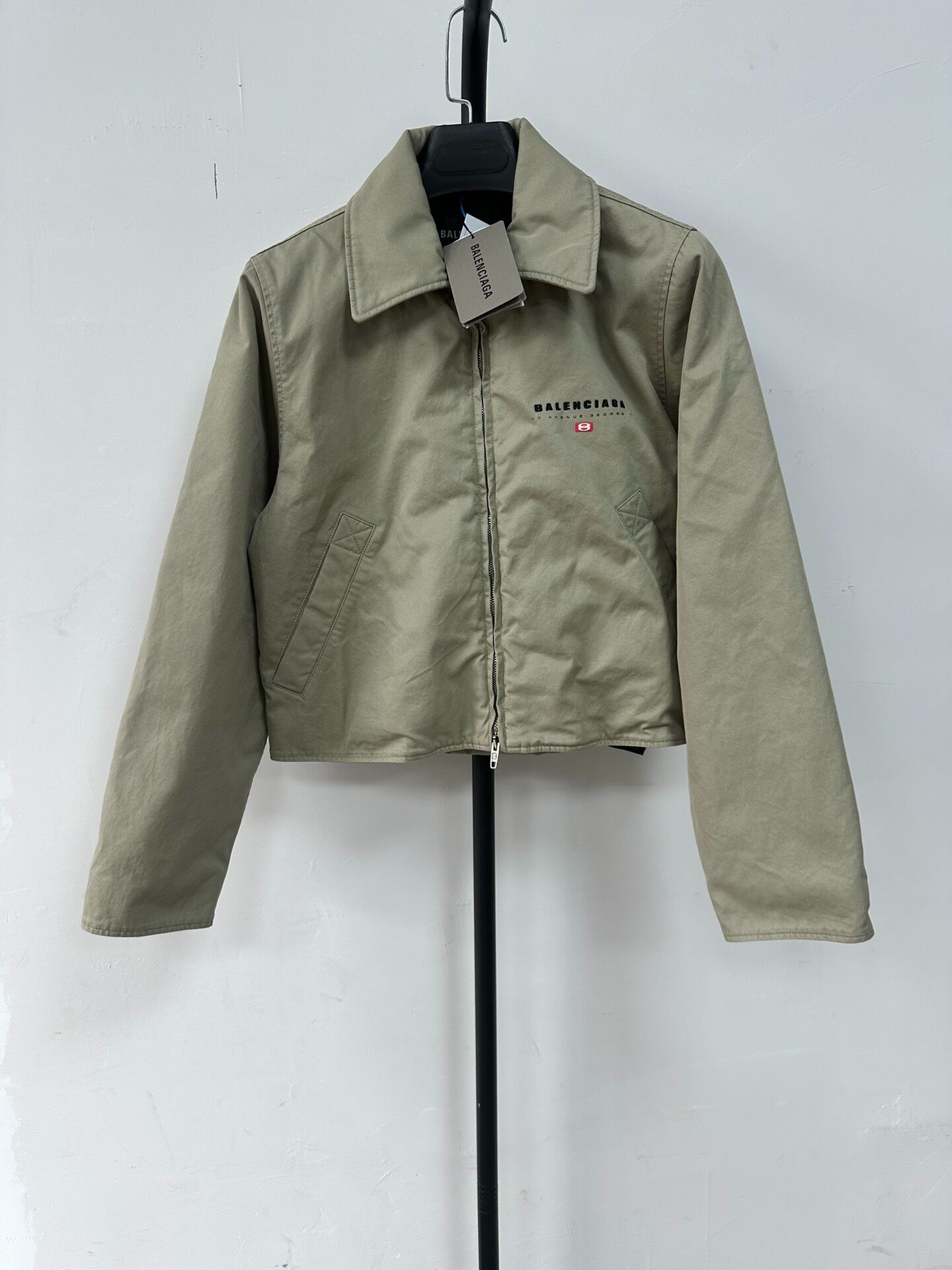 Balenciaga Cropped Zip Beige Jacket