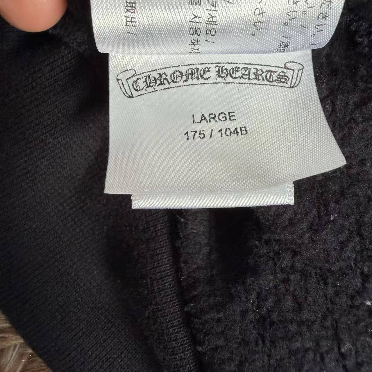 Chrome Hearts Black Zip-Up Hoodie — label