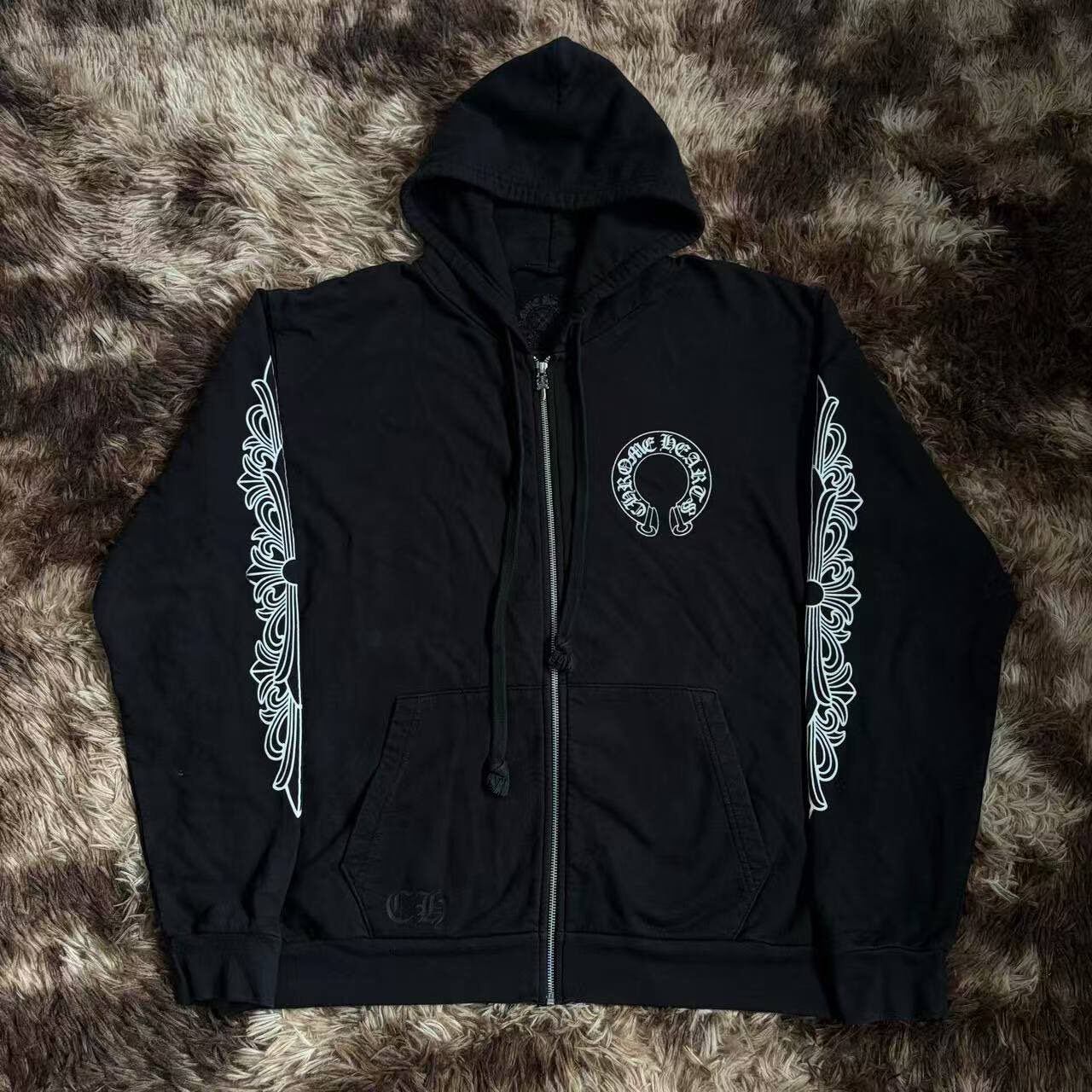 Chrome Hearts Black Zip-Up Hoodie