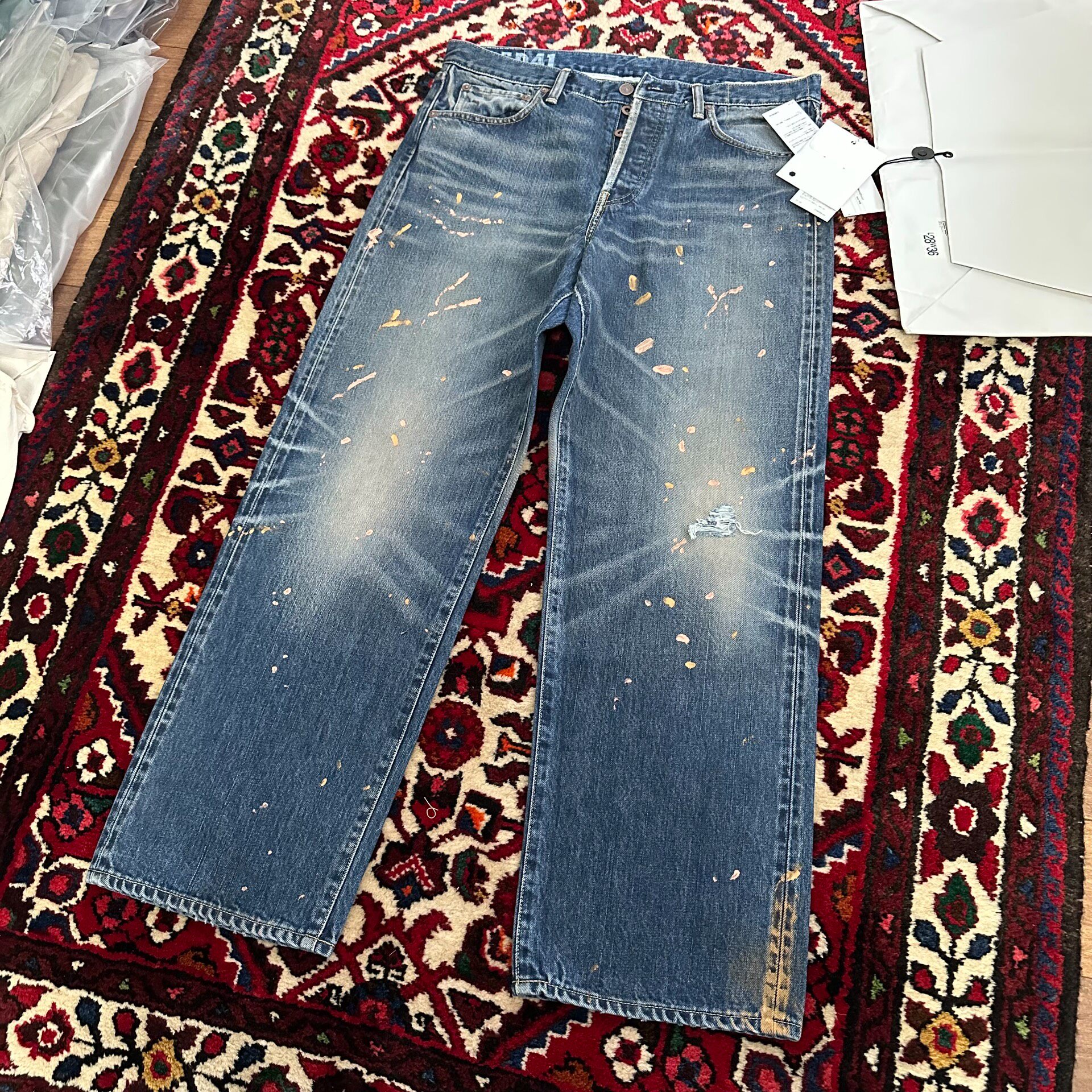 Visvim Narrow Paint Splatter Jeans — detail