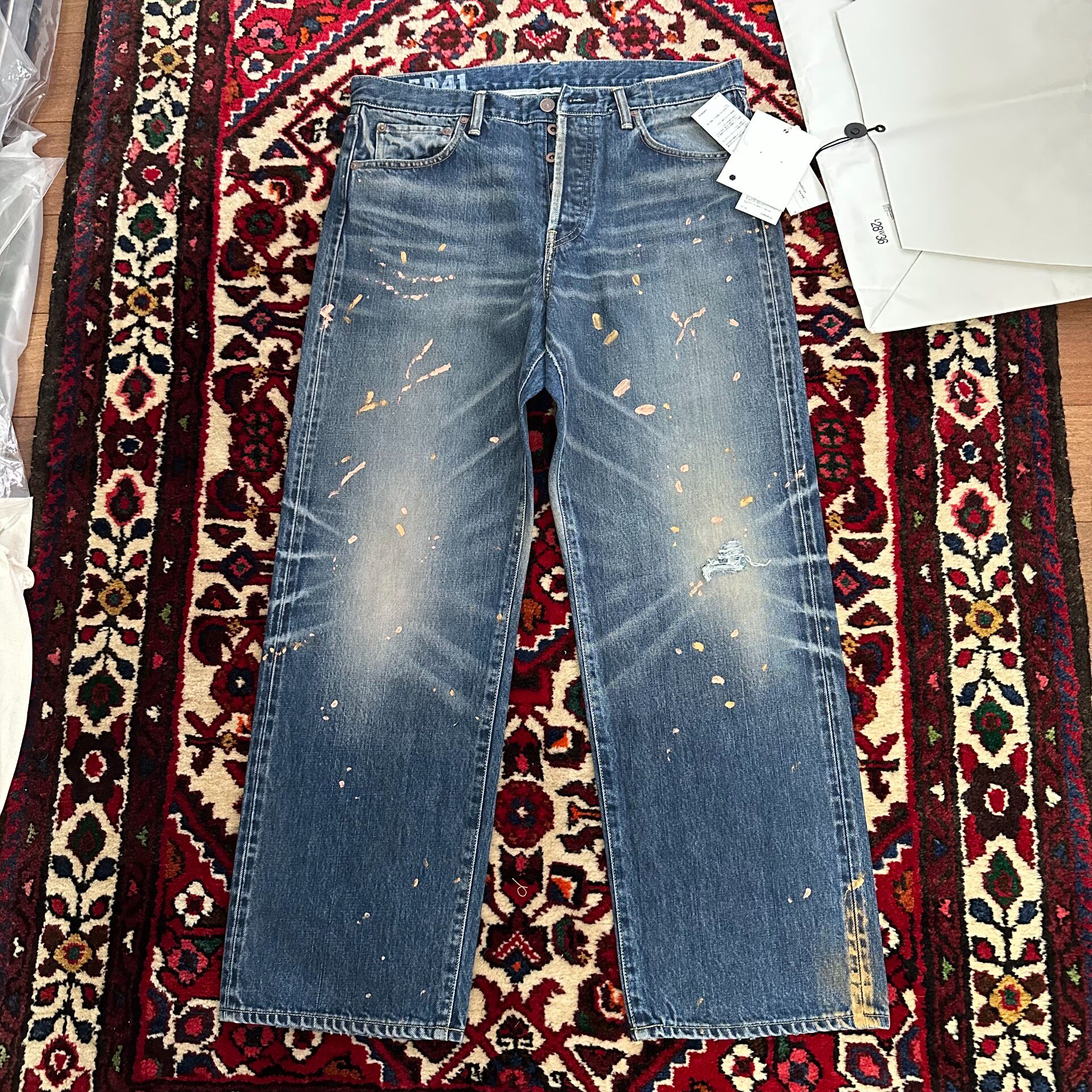 Visvim Narrow Paint Splatter Jeans