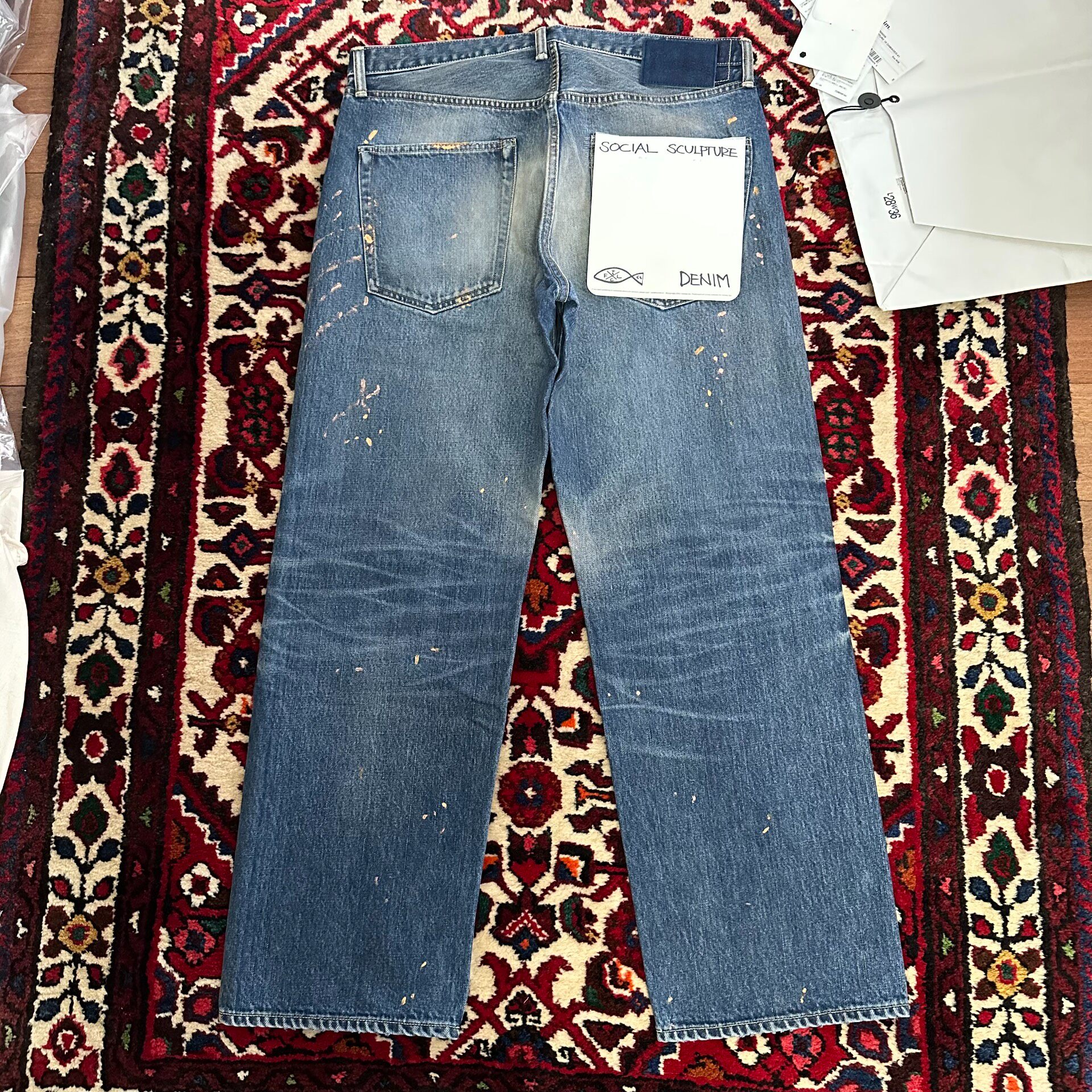 Visvim Narrow Paint Splatter Jeans — front