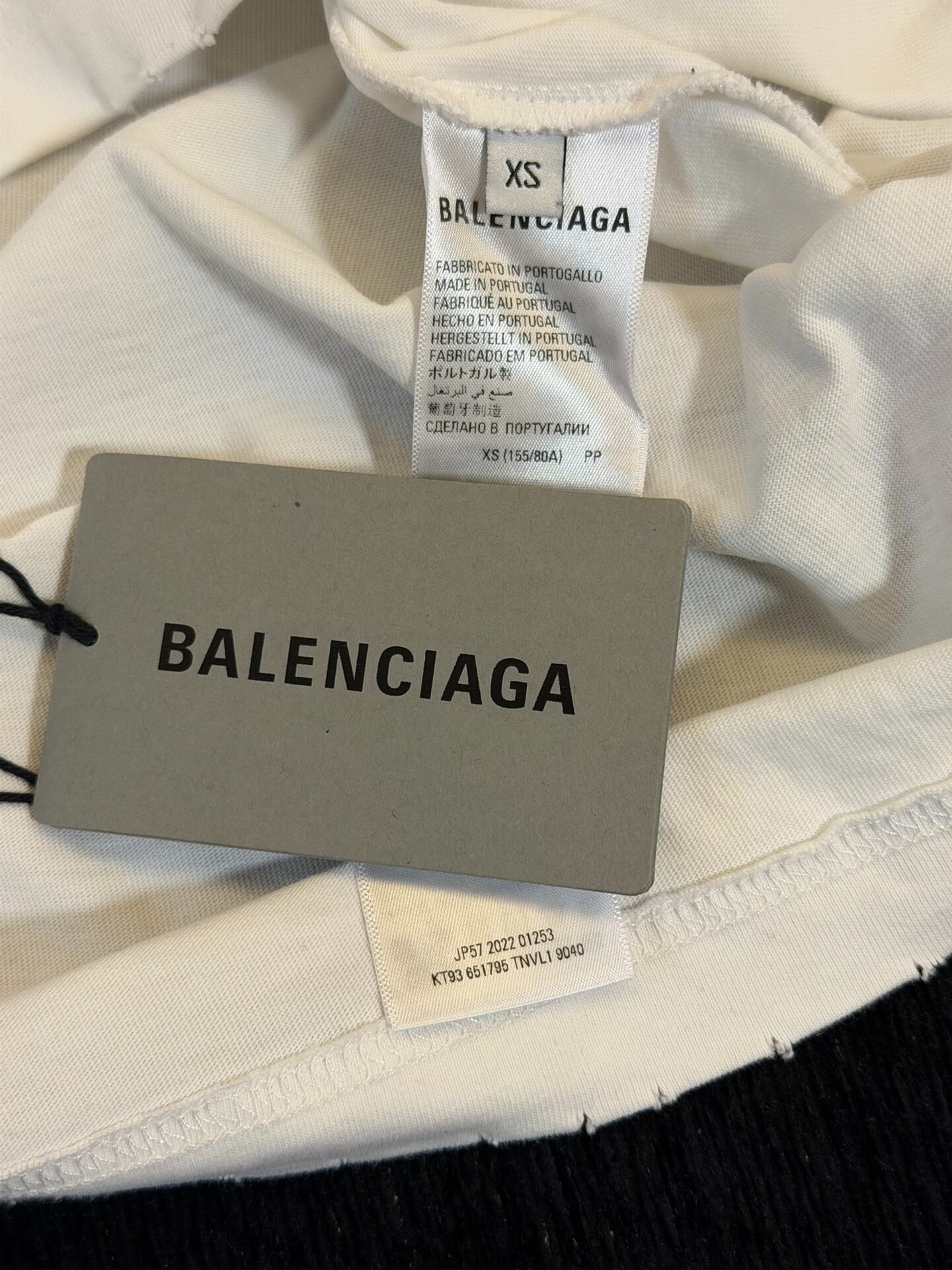 Balenciaga White Logo Short Sleeve T-Shirt — label