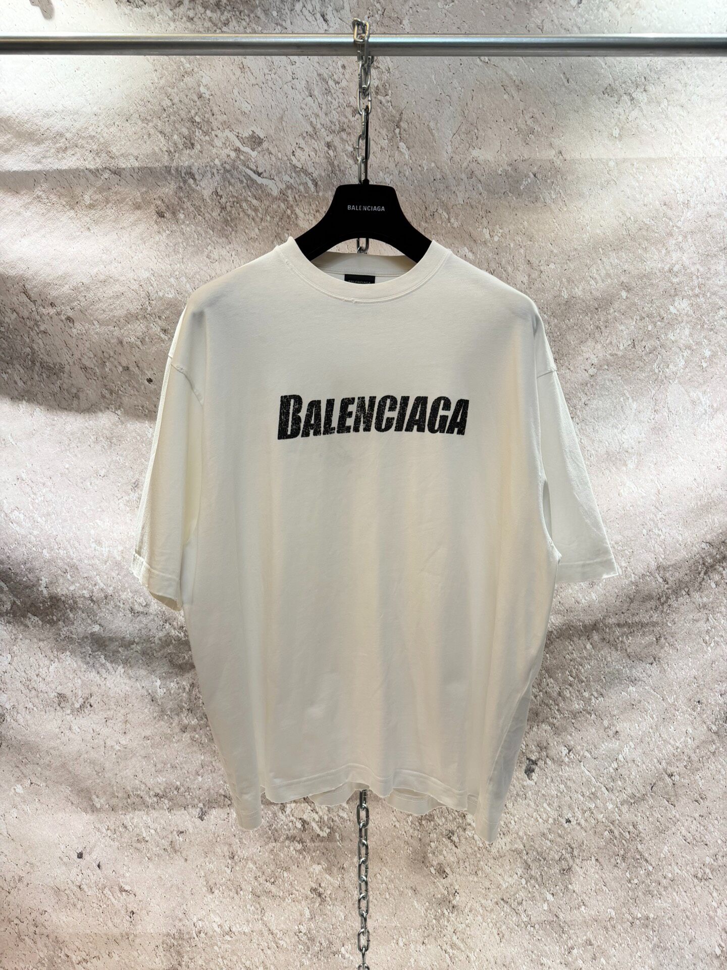 Balenciaga White Logo Short Sleeve T-Shirt