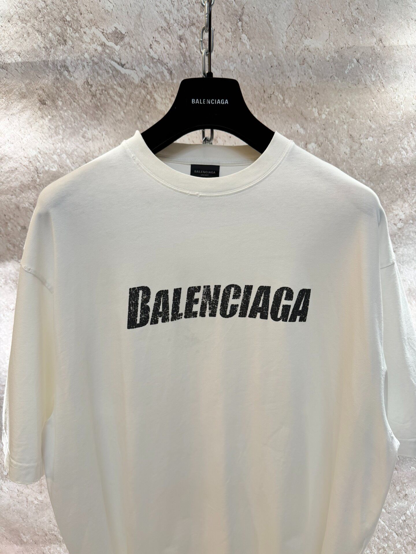 Balenciaga White Logo Short Sleeve T-Shirt — front