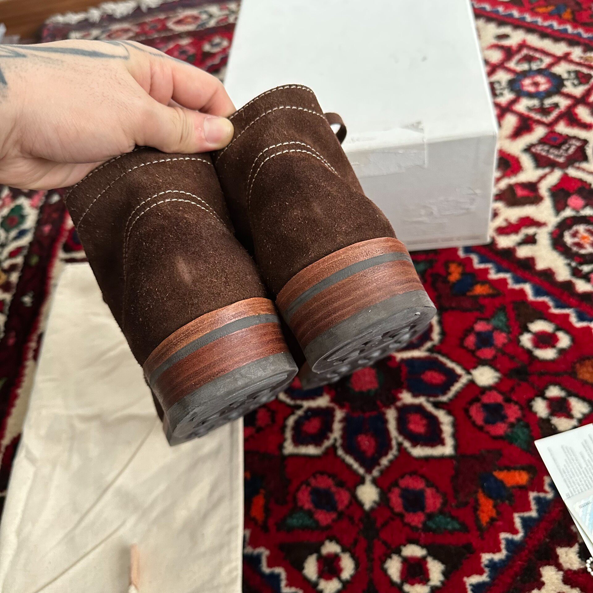Visvim 18AW Brigadier Suede Boots — label