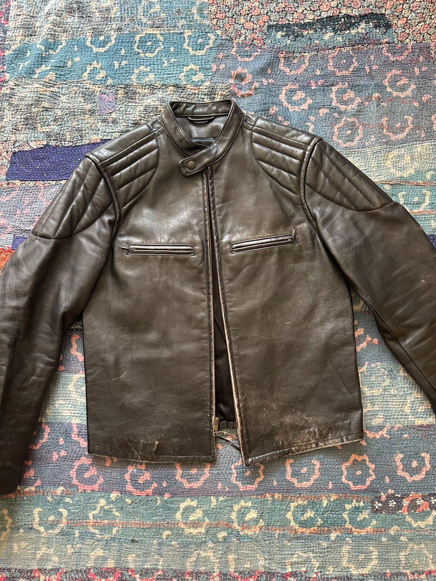 RRL J100 Brown Leather Motorcycle Jacket