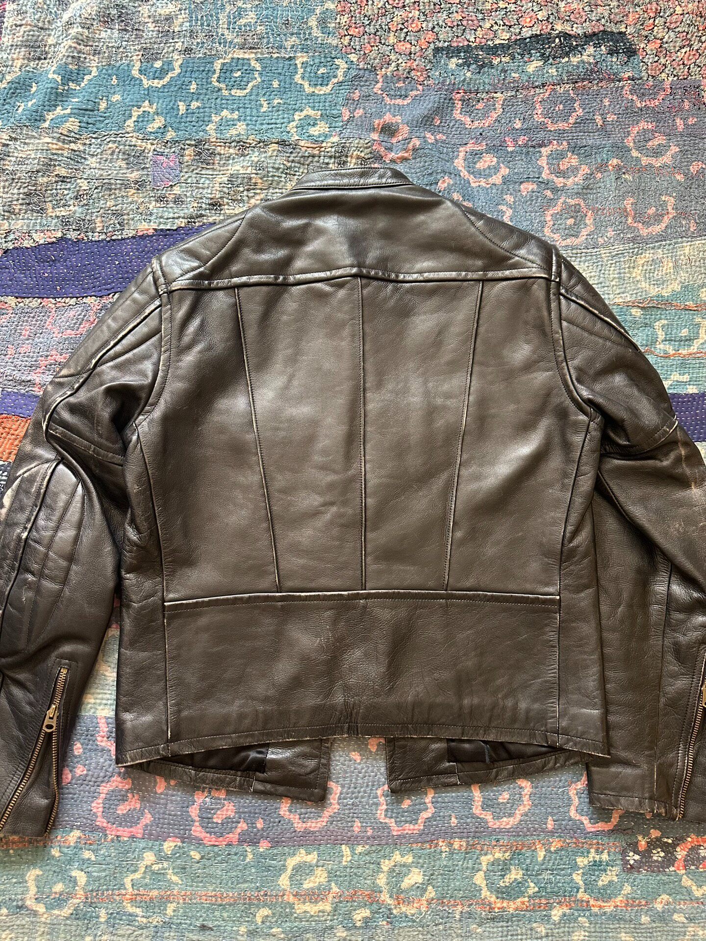 RRL J100 Brown Leather Motorcycle Jacket — front