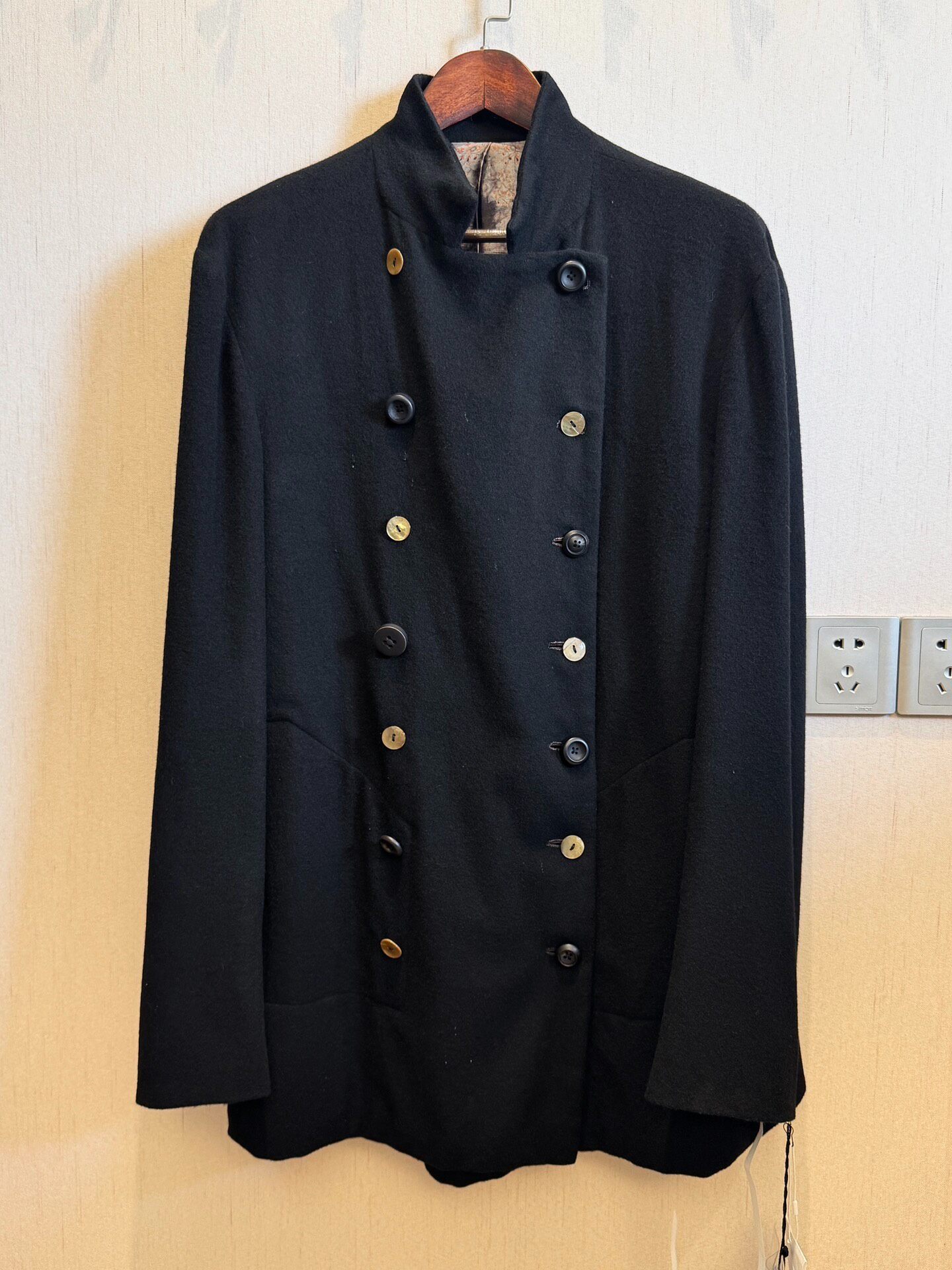 Black Double-Breasted Napoleon Coat
