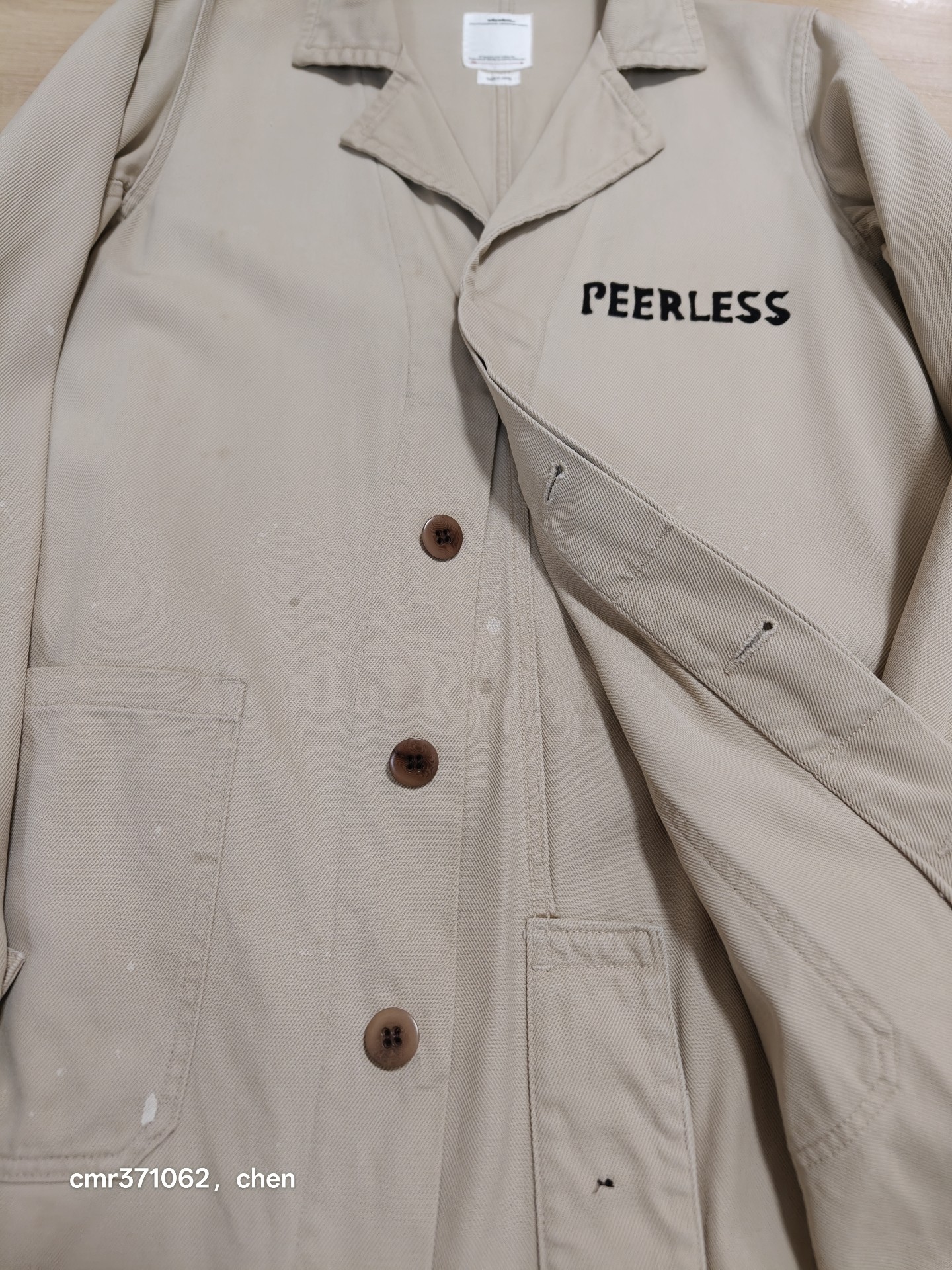Visvim 18aw Peerless Shop Coat — detail