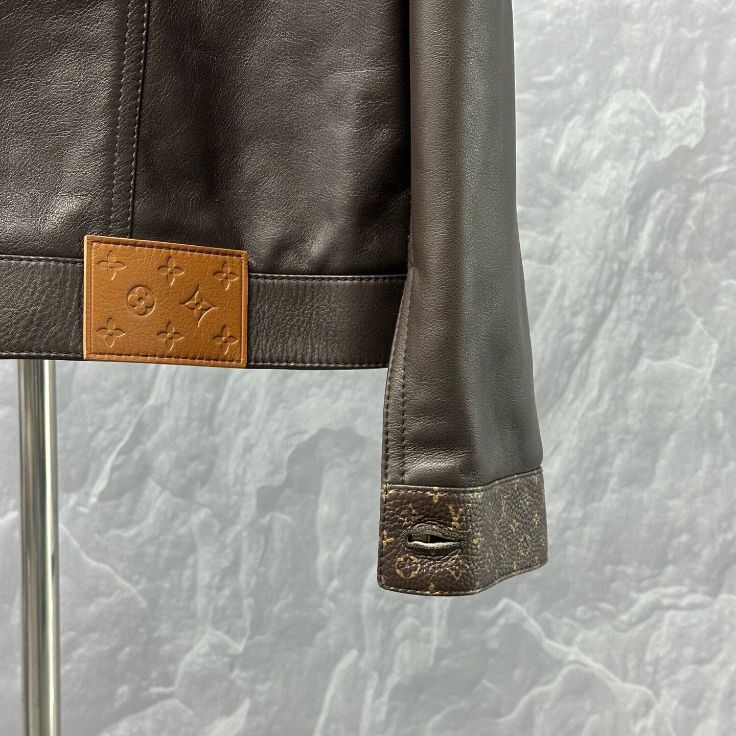 Louis Vuitton SS25 Logo Print Leather Jacket — back