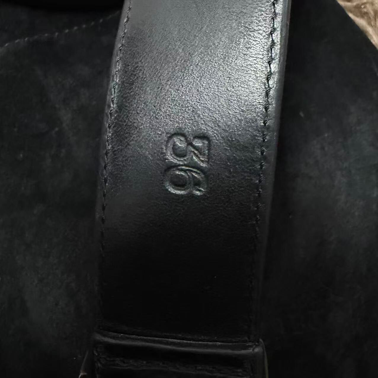Chrome Hearts Black Leather Belt with Silver Buckle — label
