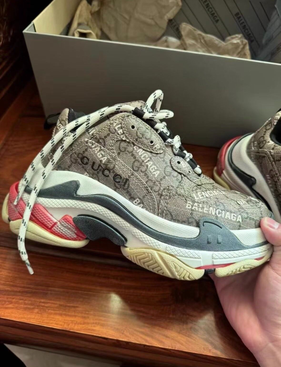 Balenciaga x Gucci Triple S Sneakers — front