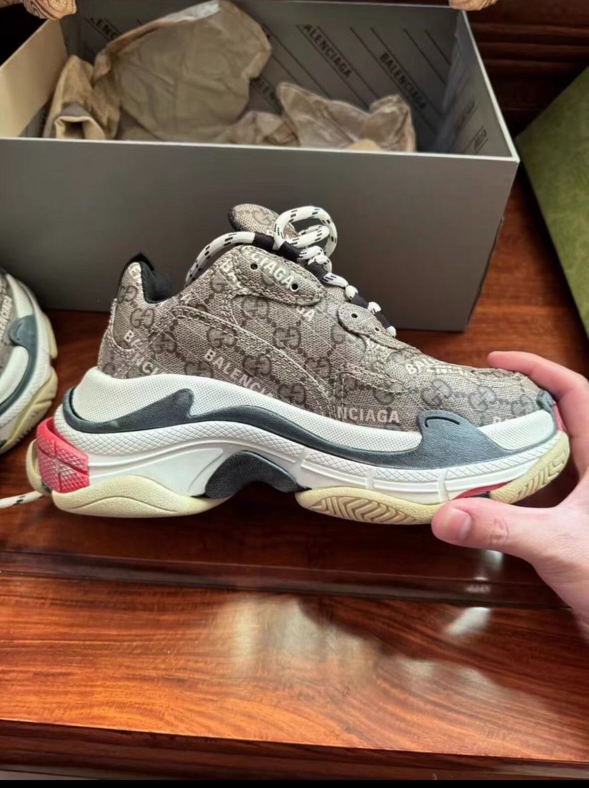Balenciaga x Gucci Triple S Sneakers — label