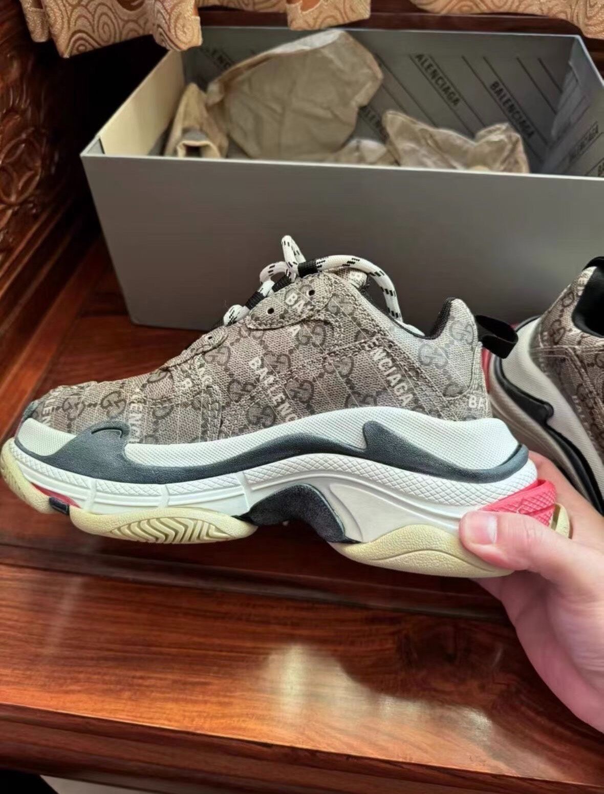 Balenciaga x Gucci Triple S Sneakers — detail