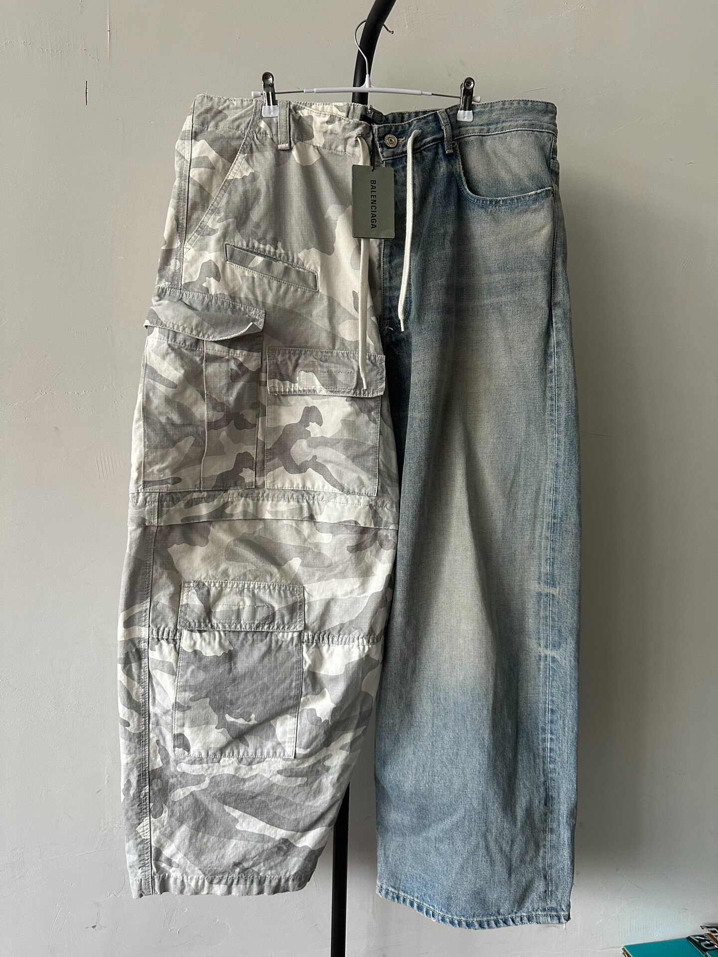 Balenciaga Split Camo Denim Jeans
