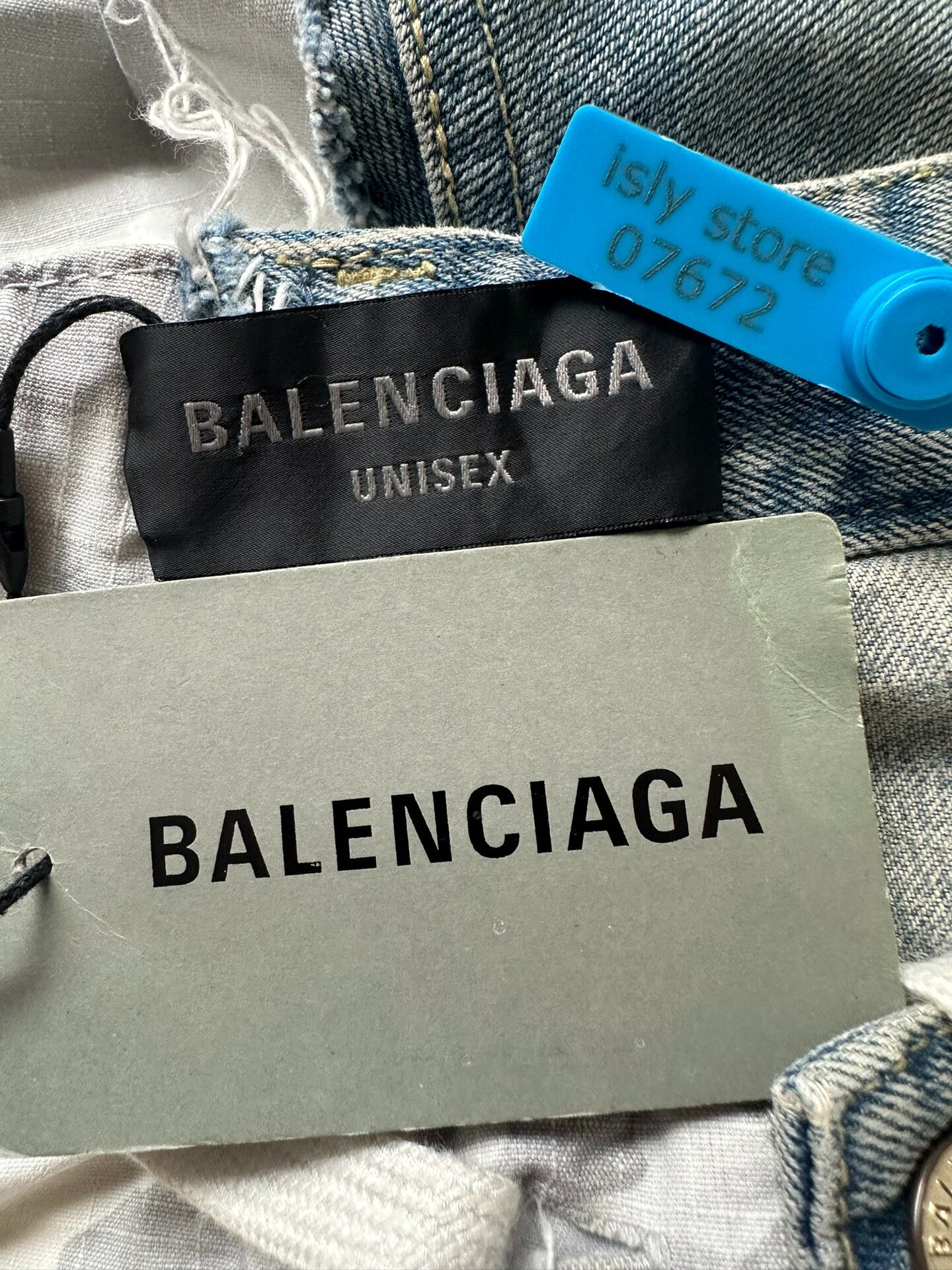 Balenciaga Split Camo Denim Jeans — back