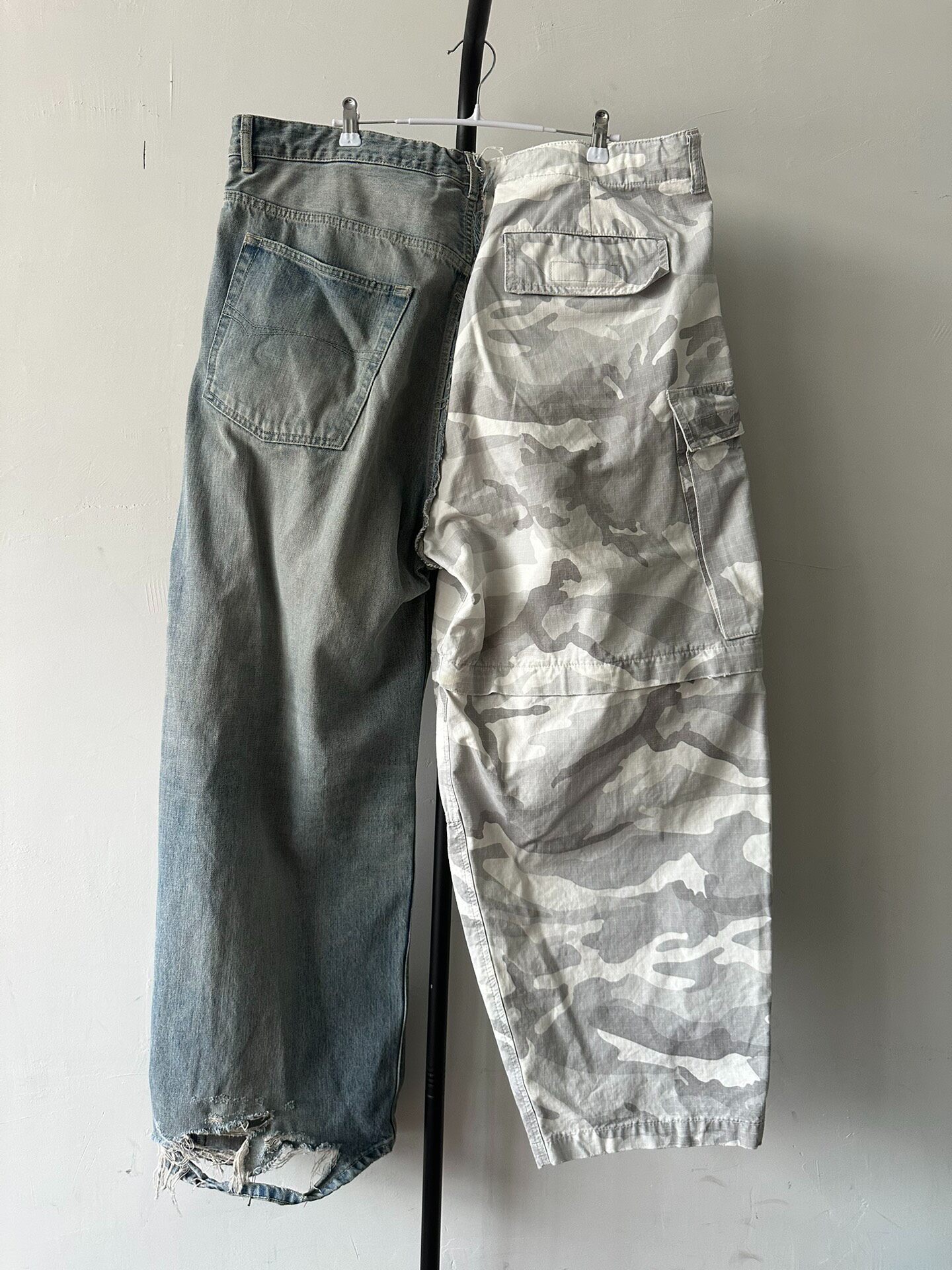 Balenciaga Split Camo Denim Jeans — front