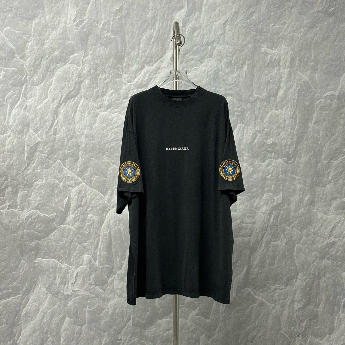 Balenciaga Oversized Shoulder Badge T-Shirt — front