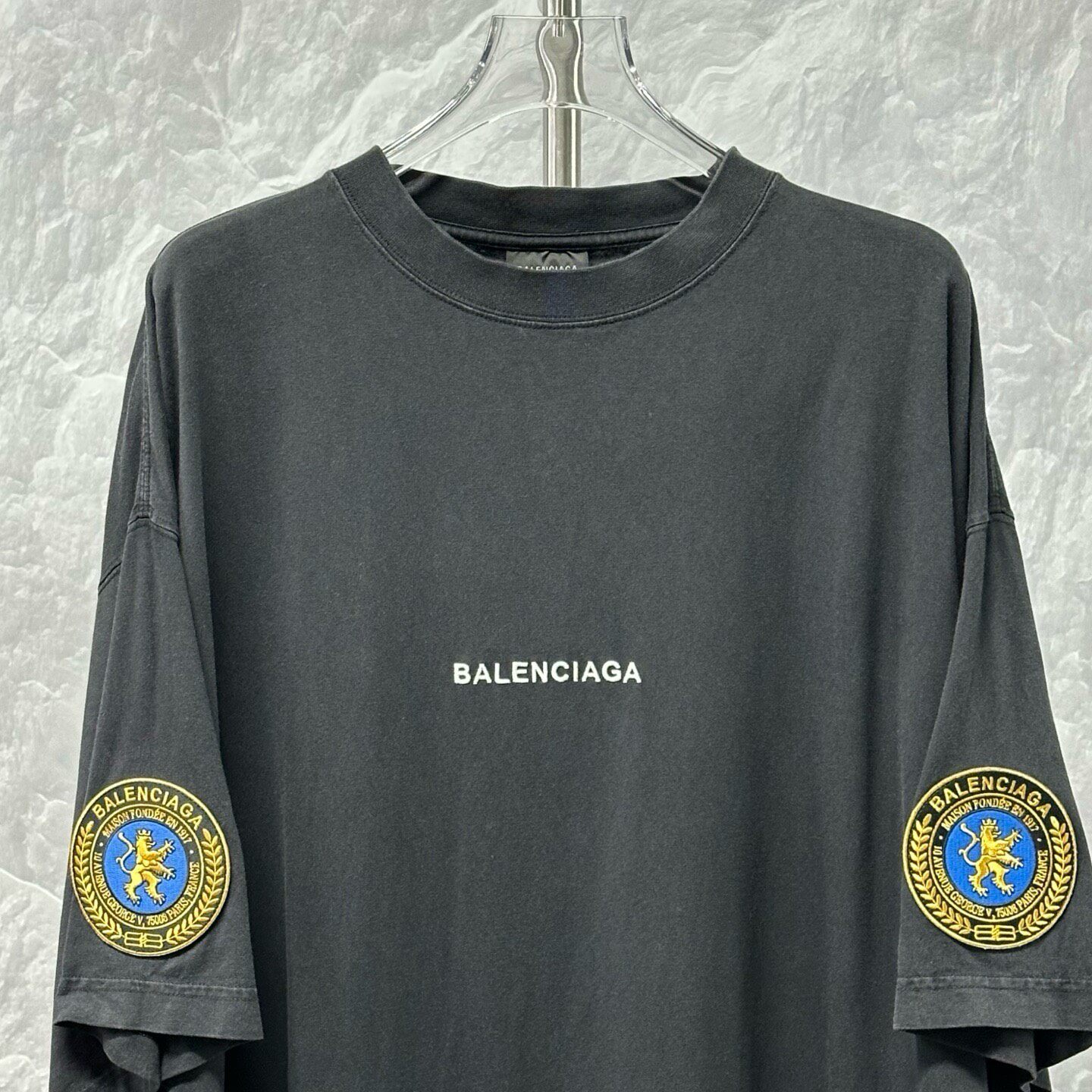 Balenciaga Oversized Shoulder Badge T-Shirt — detail