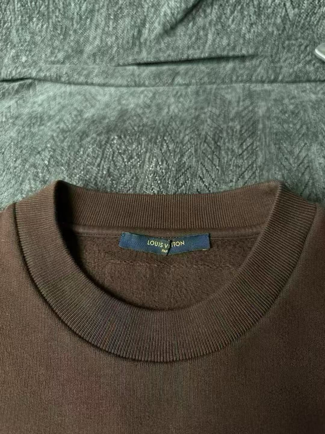 Louis Vuitton Brown Flocked Sweatshirt — detail