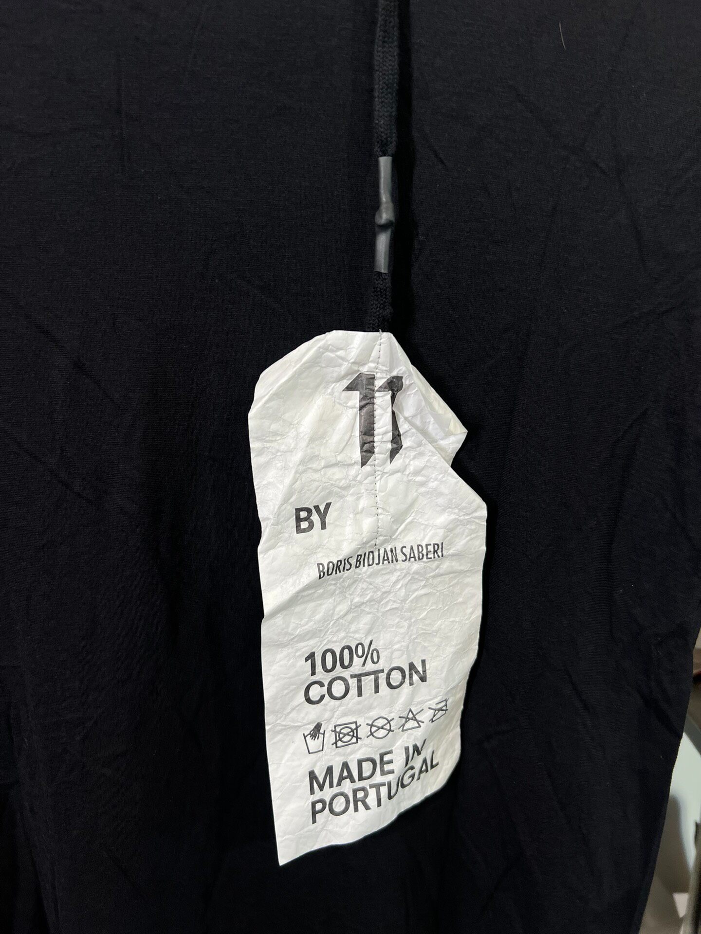 Boris Bidjan Saberi Black Short Sleeve Tee — back