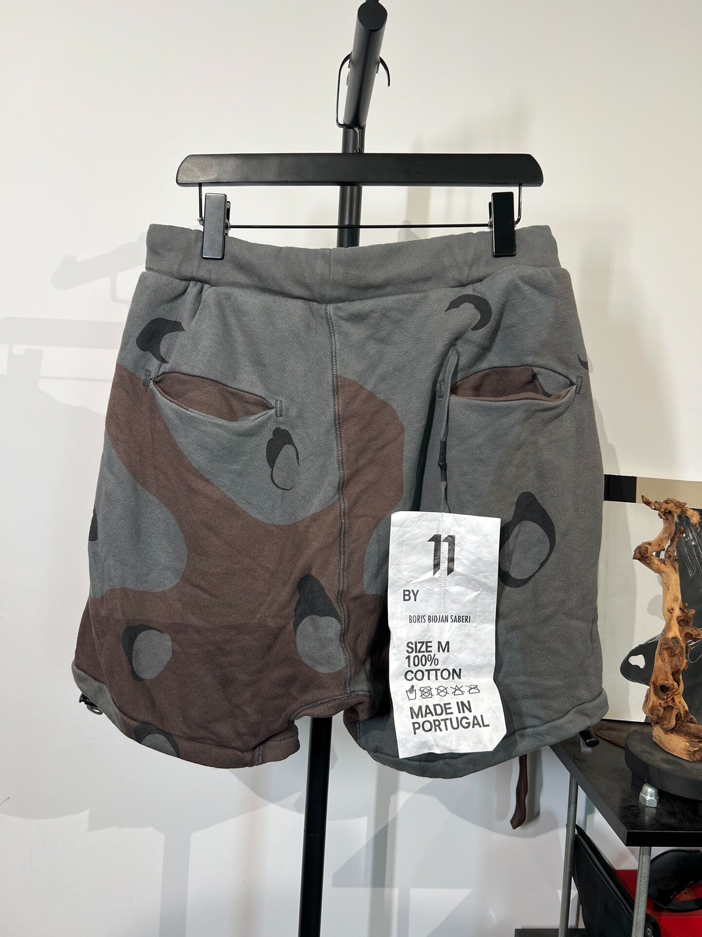 Boris BBS P6 Camo Drop Crotch Shorts — front