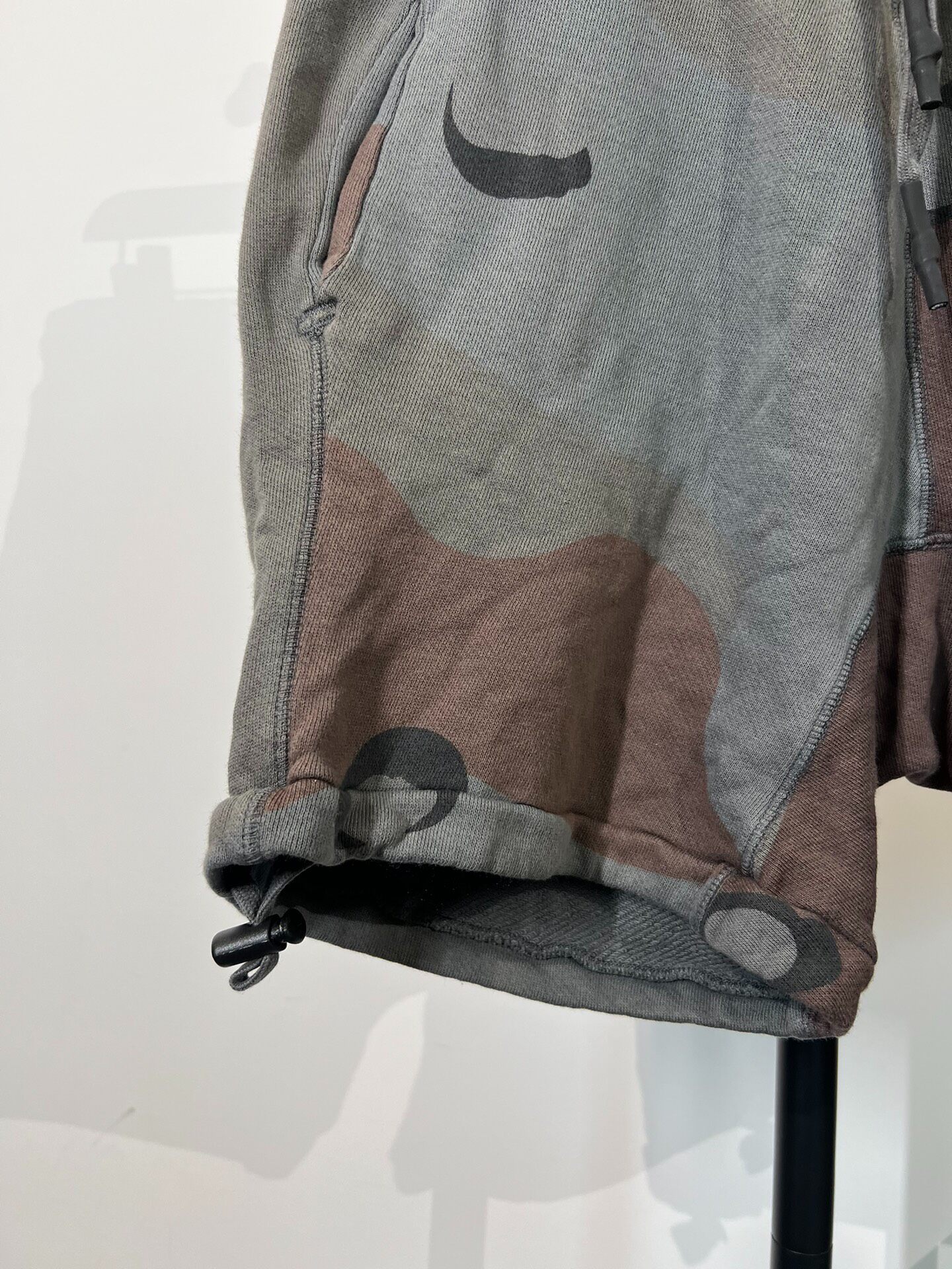 Boris BBS P6 Camo Drop Crotch Shorts — detail