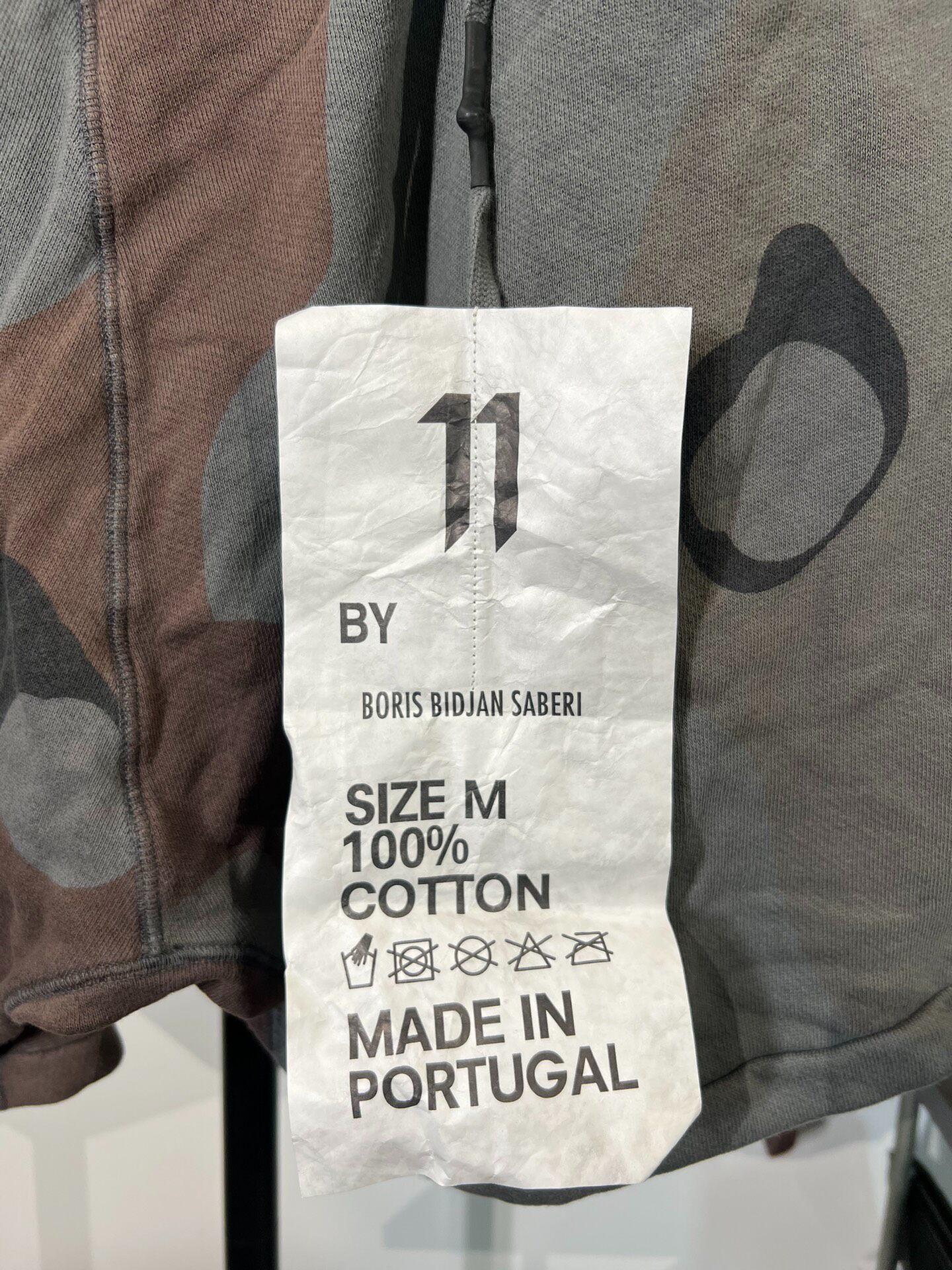 Boris BBS P6 Camo Drop Crotch Shorts — label