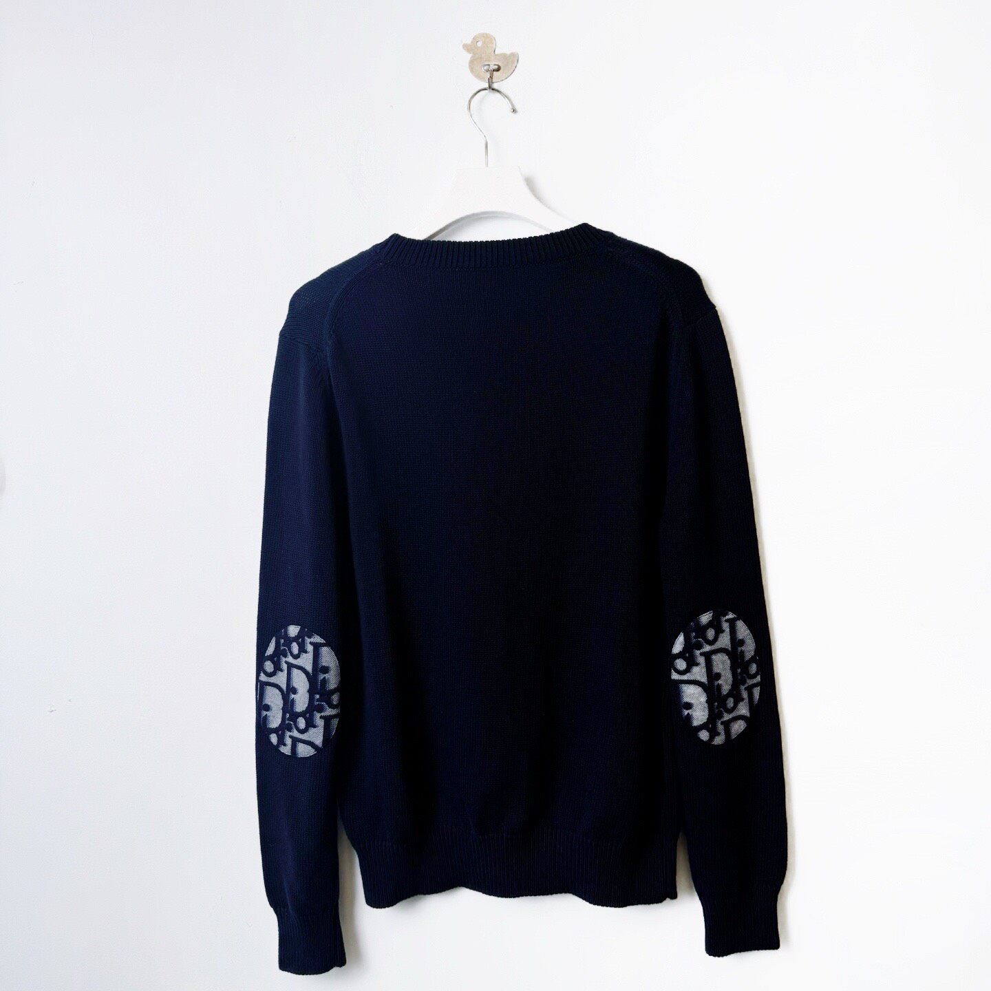 Dior Navy Crewneck Knit Sweater — front