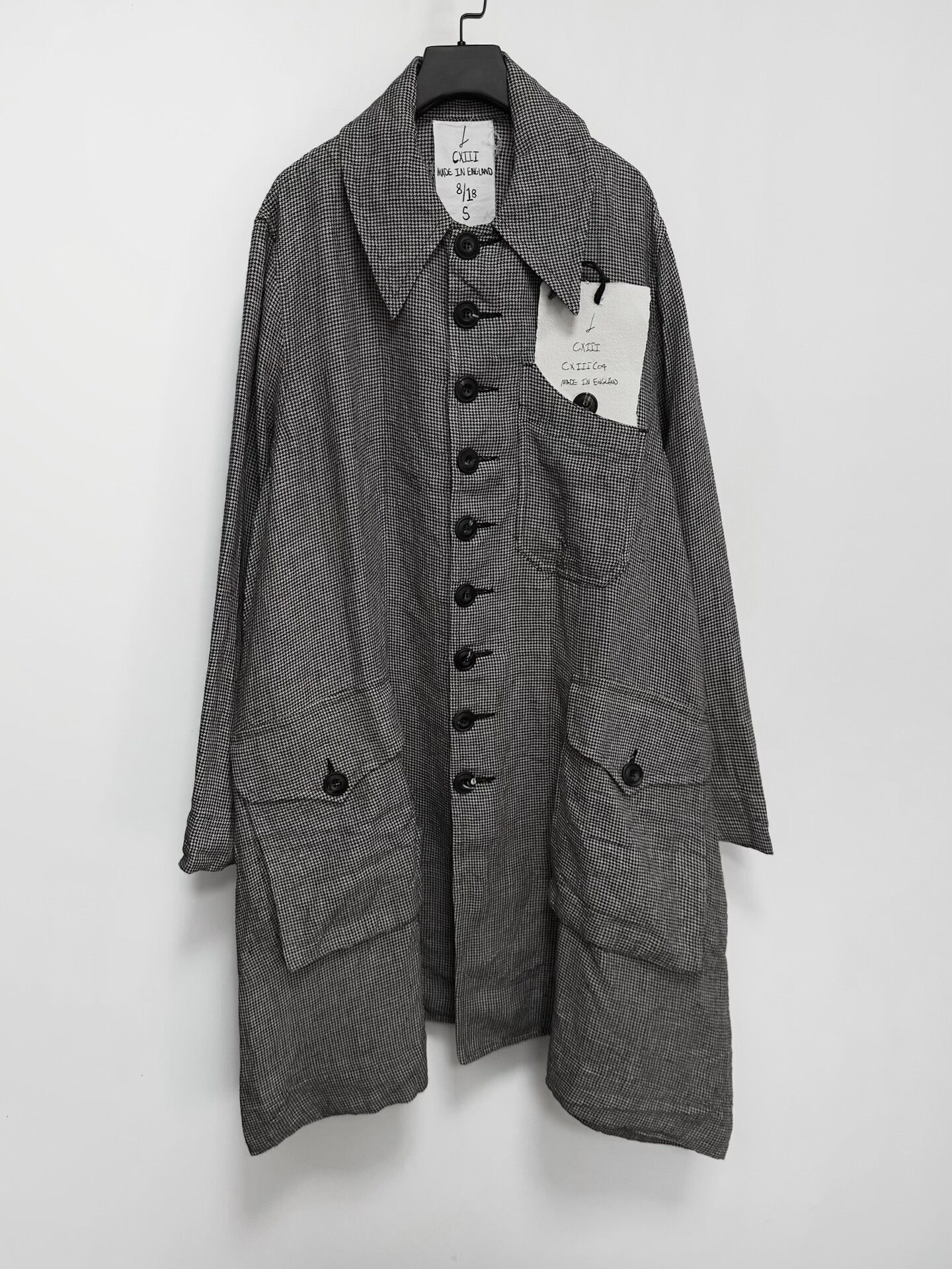 John Alexander Skelton 23SS Houndstooth Linen Coat