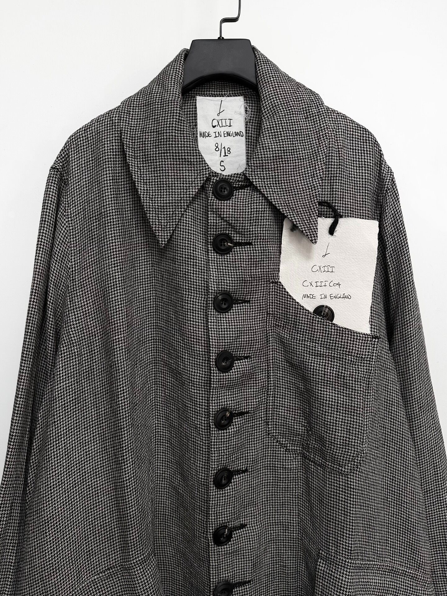 John Alexander Skelton 23SS Houndstooth Linen Coat — back