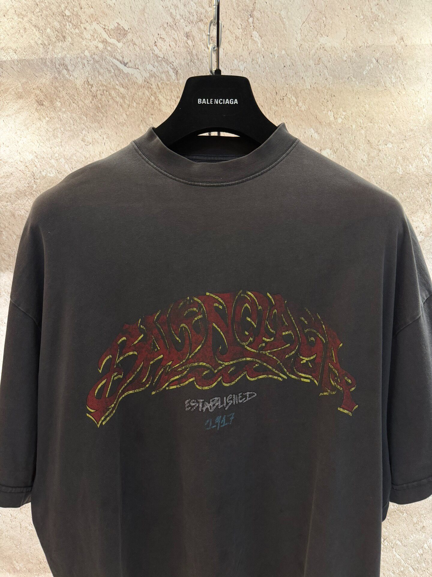 Balenciaga Flame Logo T-Shirt — front