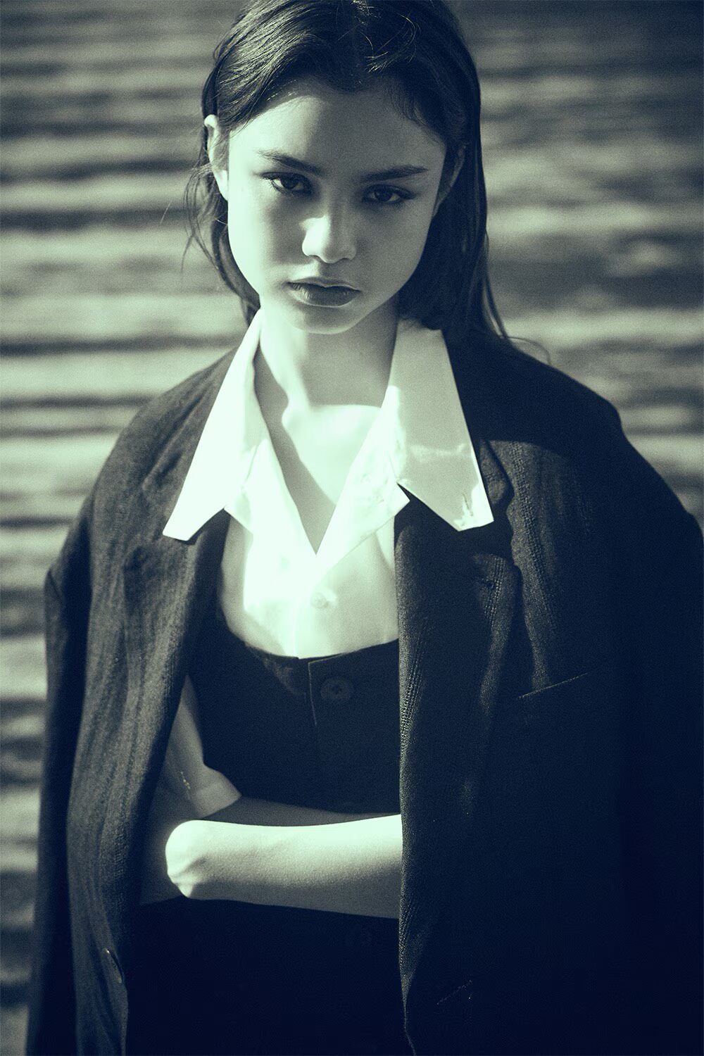 Yohji Yamamoto Ground Y Long Linen Blazer — detail