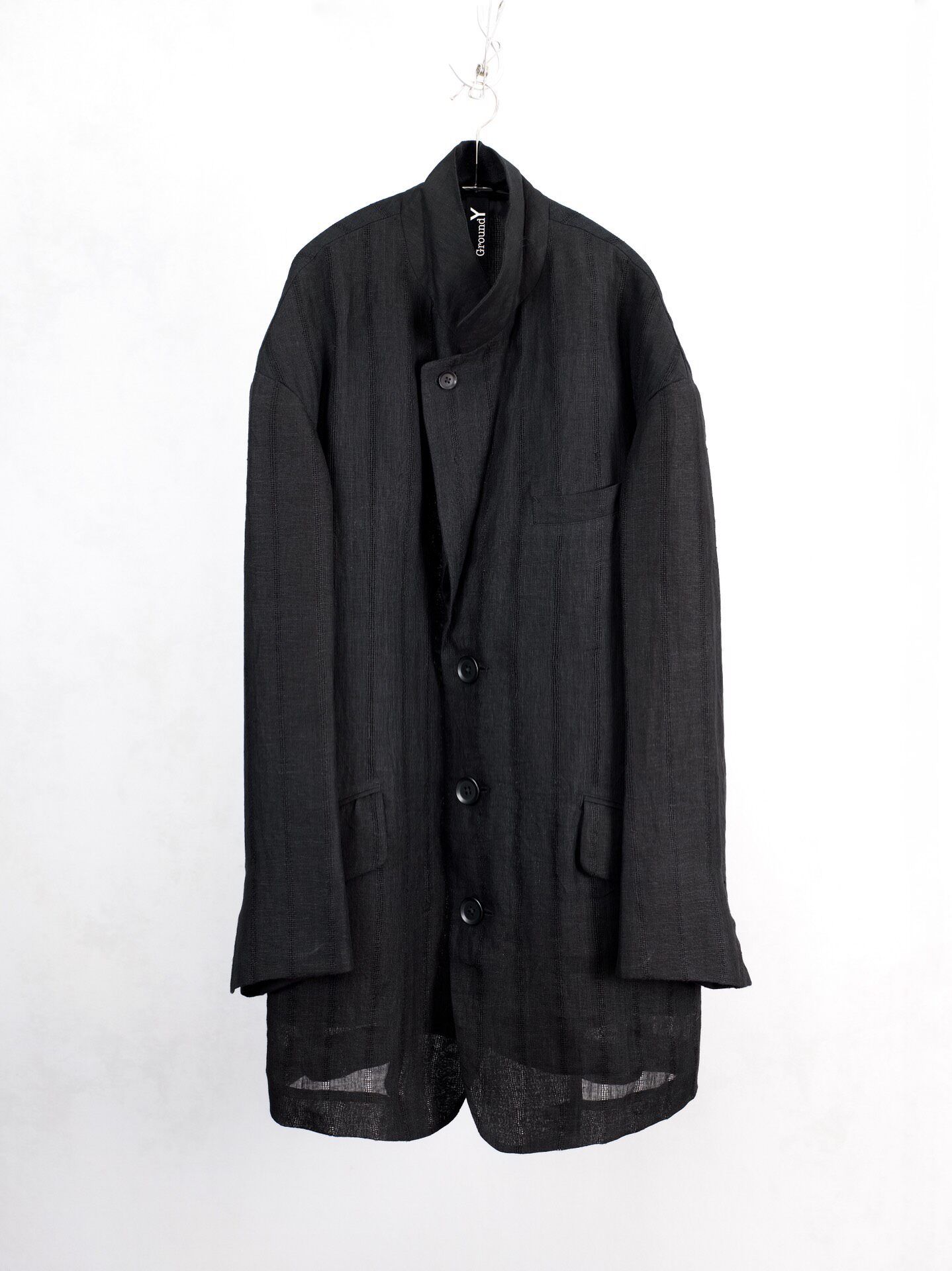 Yohji Yamamoto Ground Y Long Linen Blazer