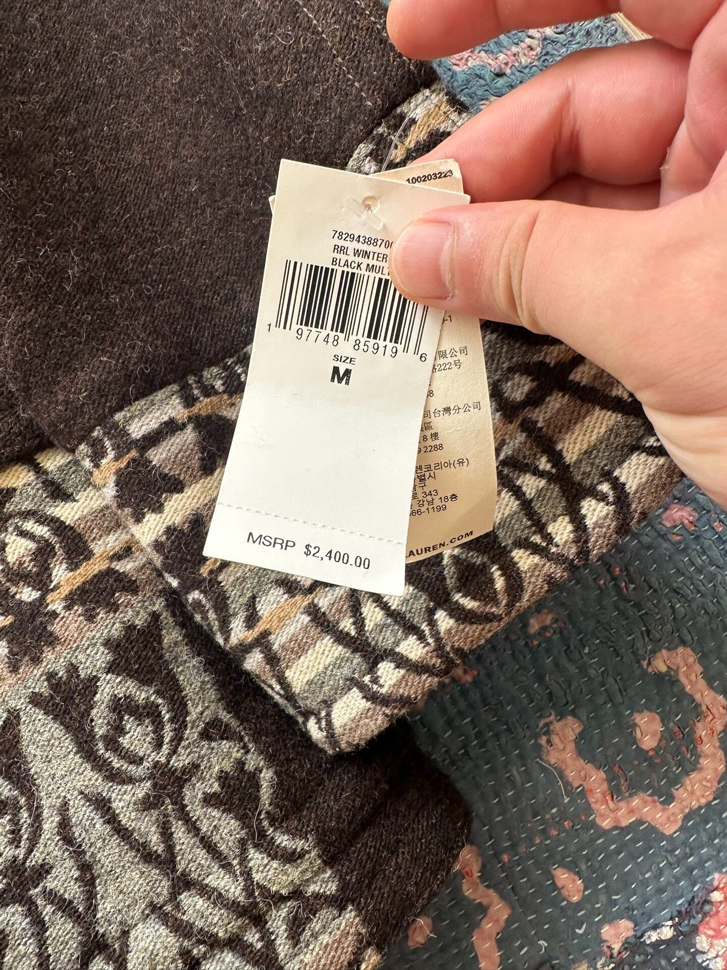 RRL Southwestern Shearling Collar Coat — detail
