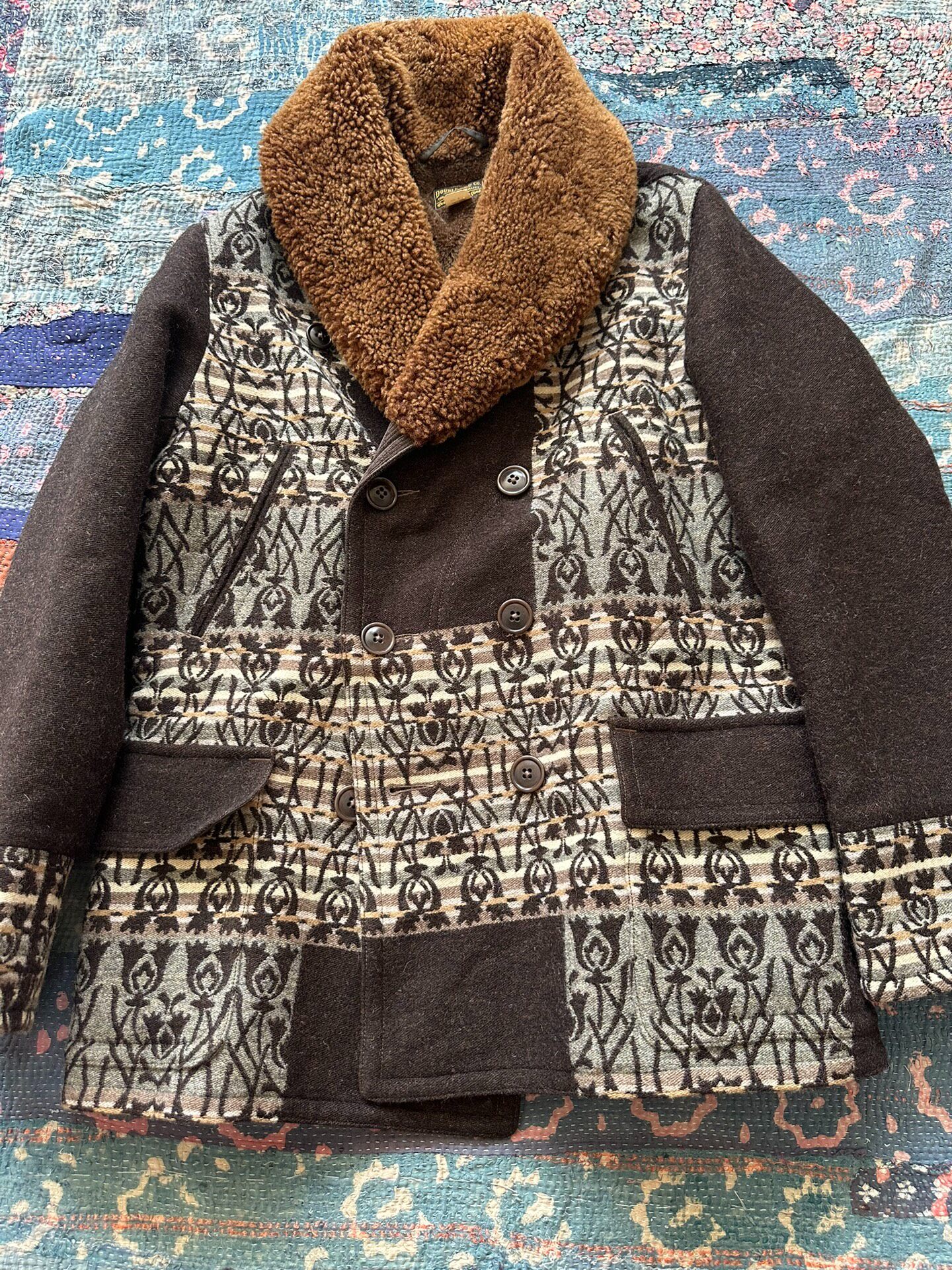 RRL Southwestern Shearling Collar Coat