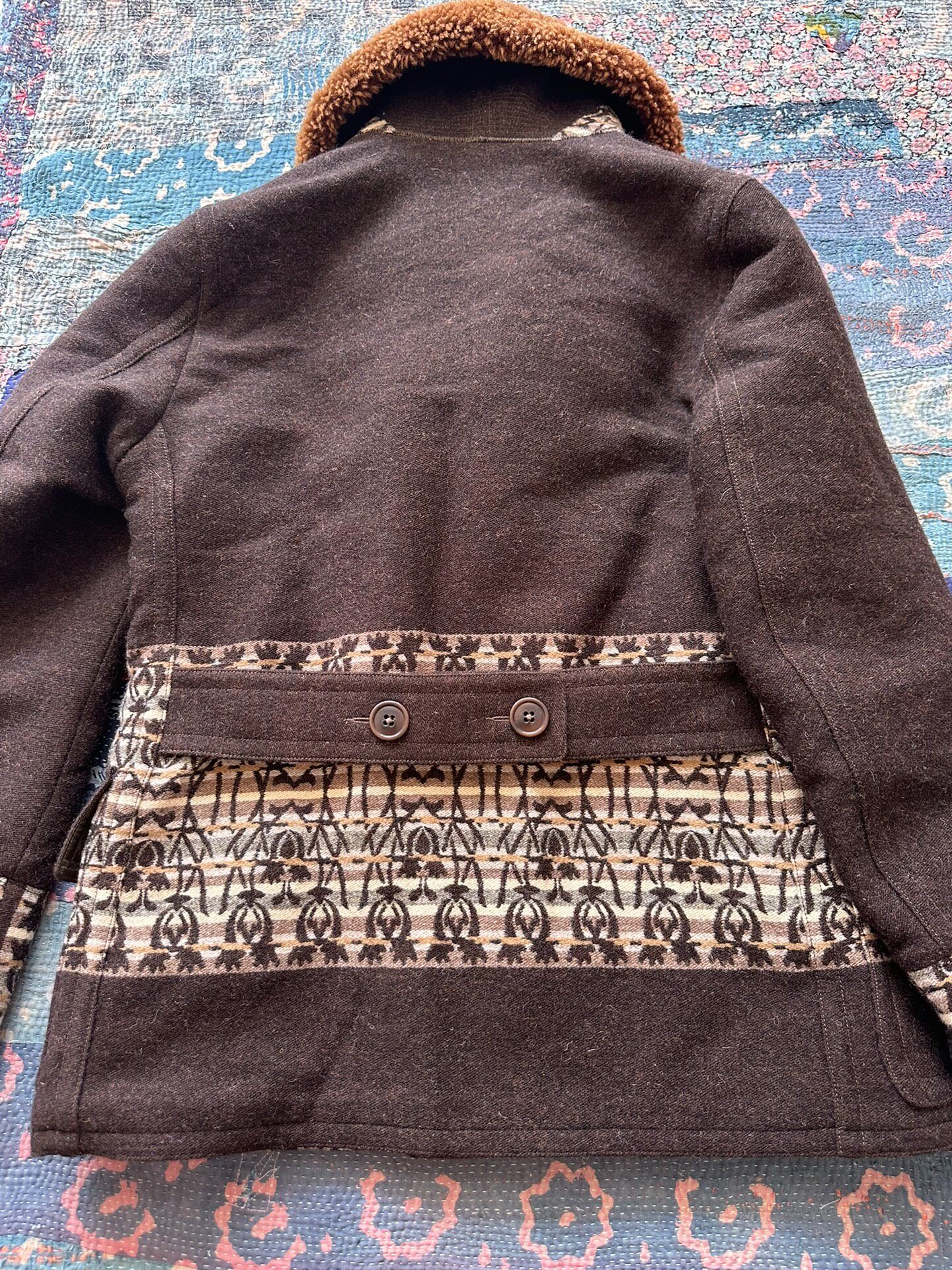 RRL Southwestern Shearling Collar Coat — front