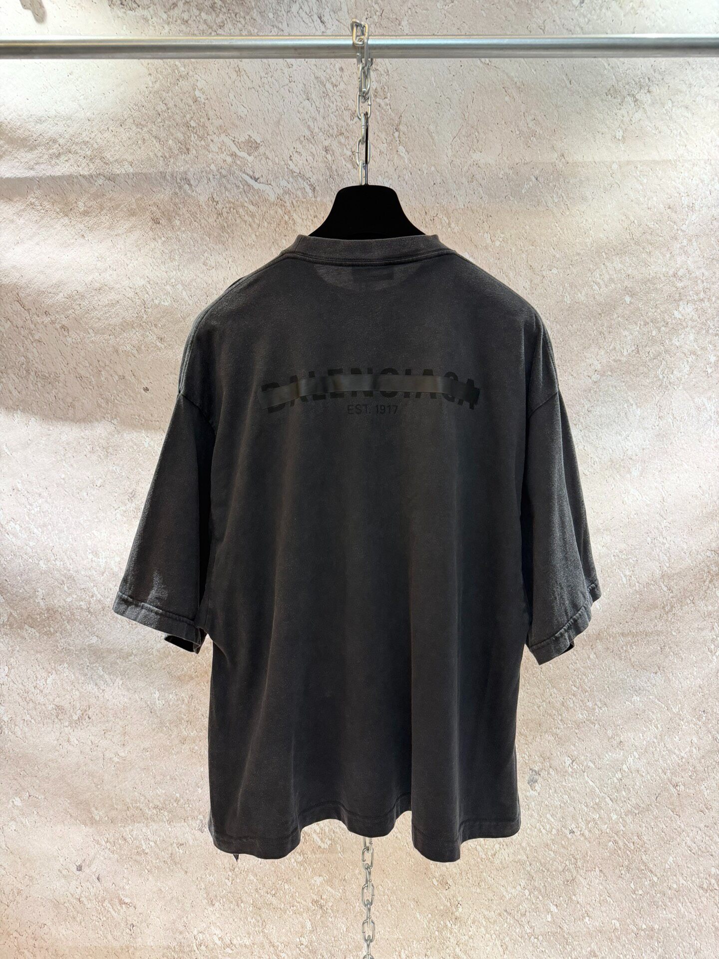 Balenciaga Washed Short-Sleeve Tee — detail