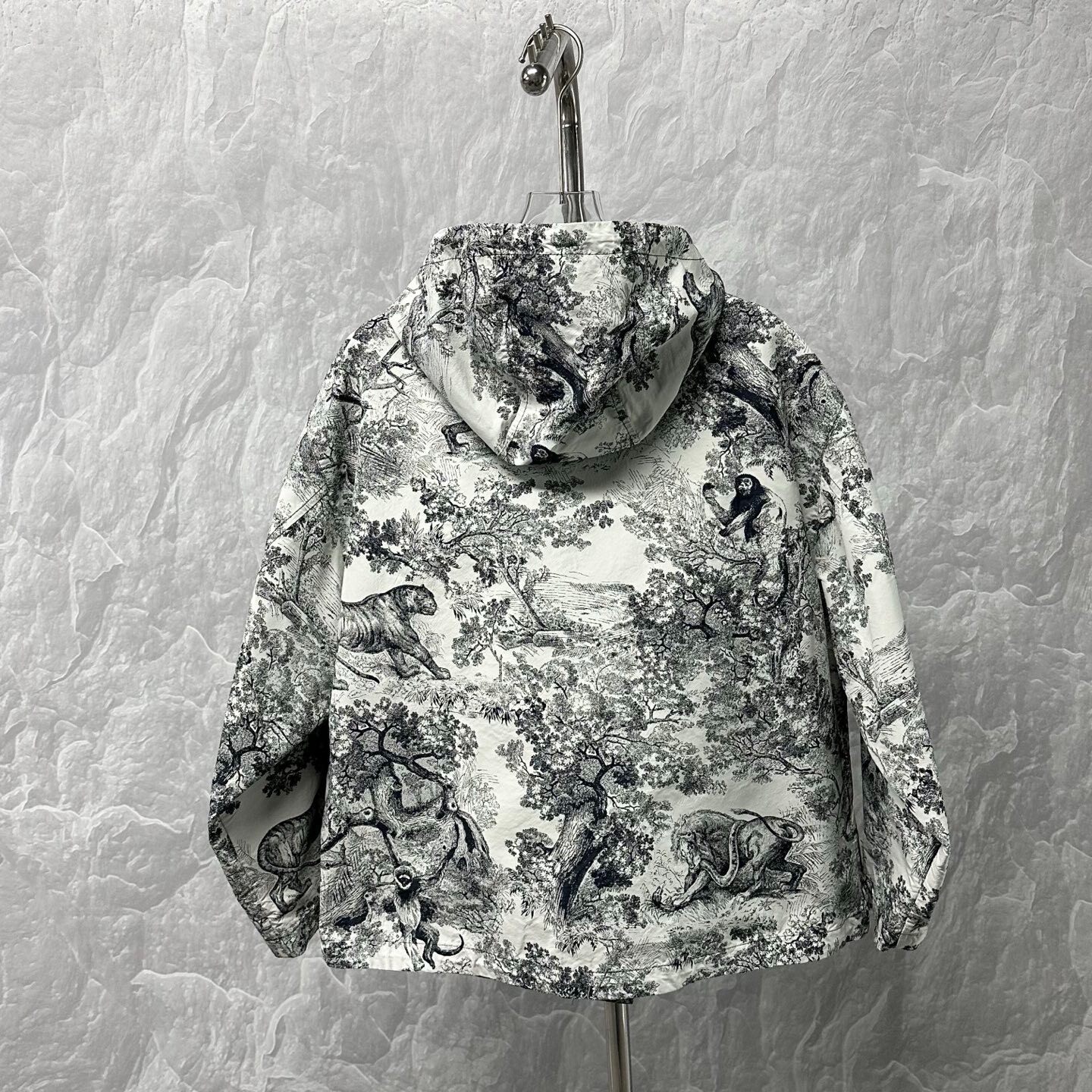 Dior Animal Print Hooded Zip Jacket