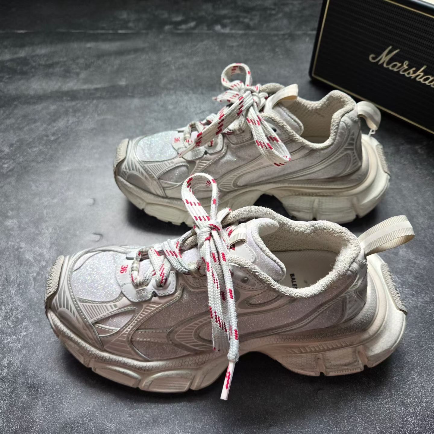 Balenciaga 3XL Silver Glitter Dad Sneakers