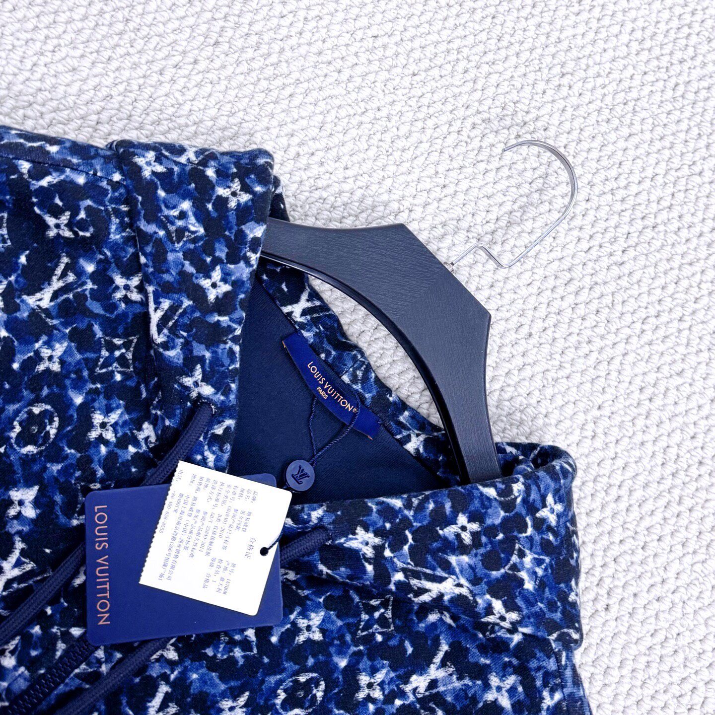 Louis Vuitton Navy Monogram Zip Jacket — detail