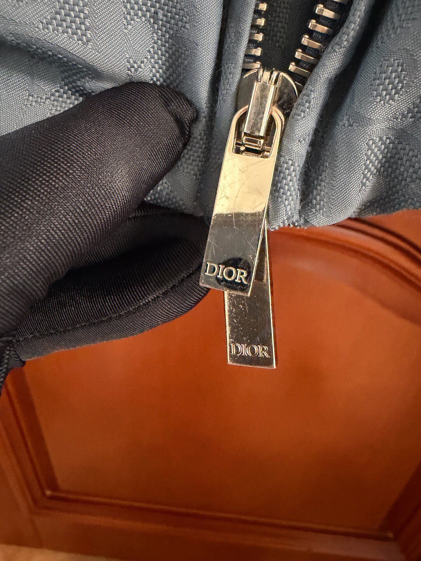 Dior Haze Blue Monogram Puffer Jacket — back