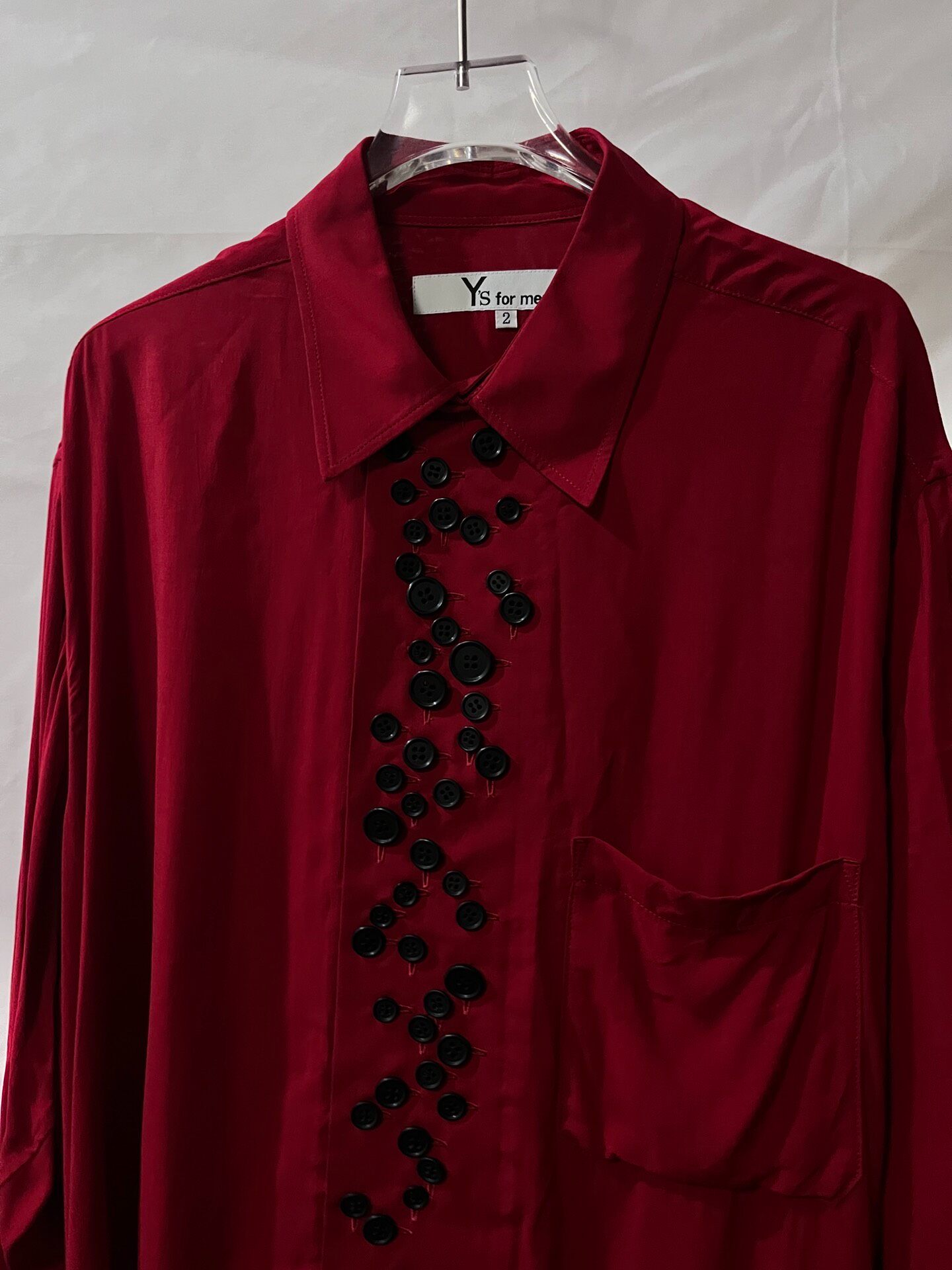 Yohji Yamamoto 25AW Maroon Button Shirt — back