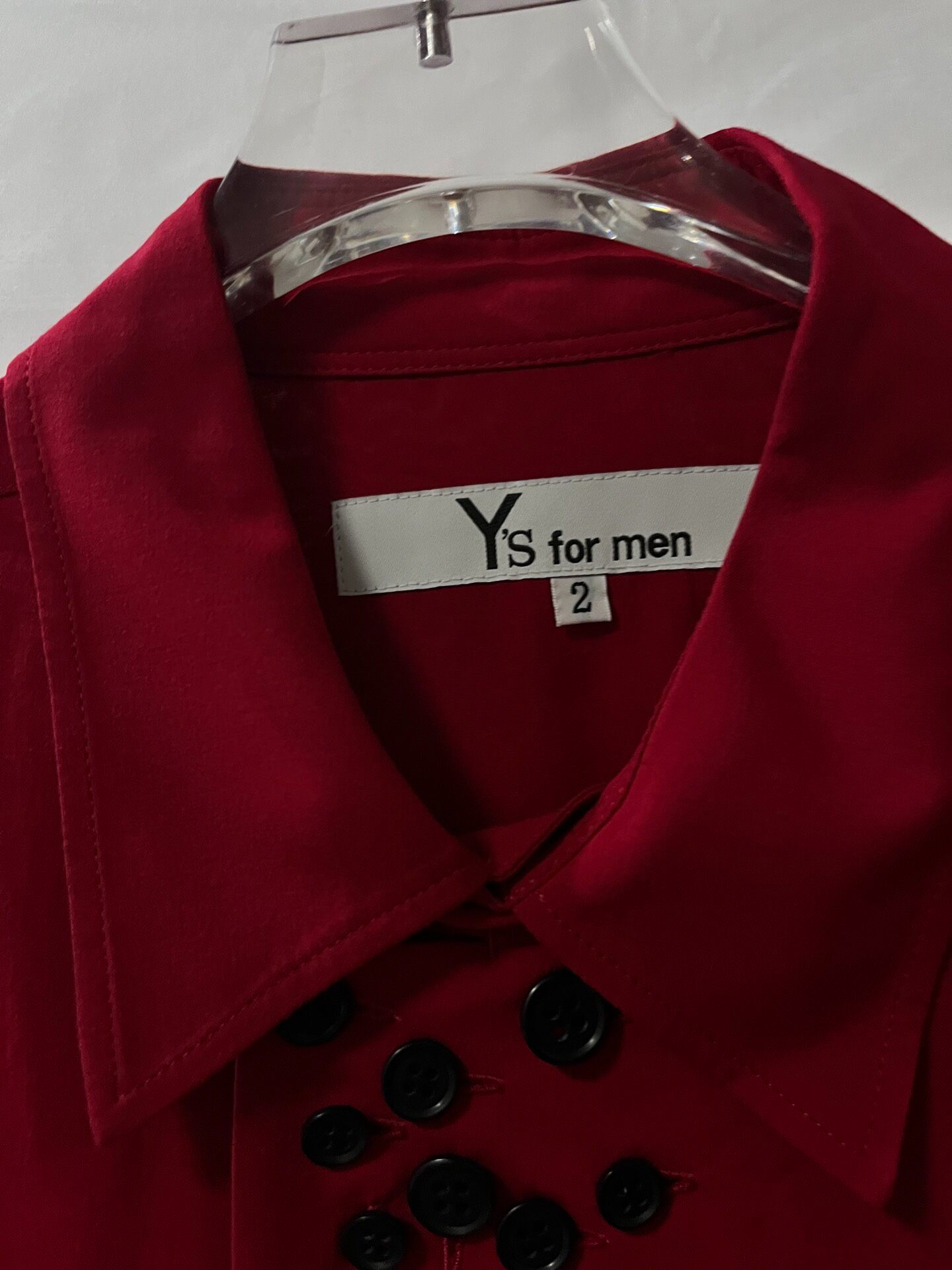 Yohji Yamamoto 25AW Maroon Button Shirt — detail