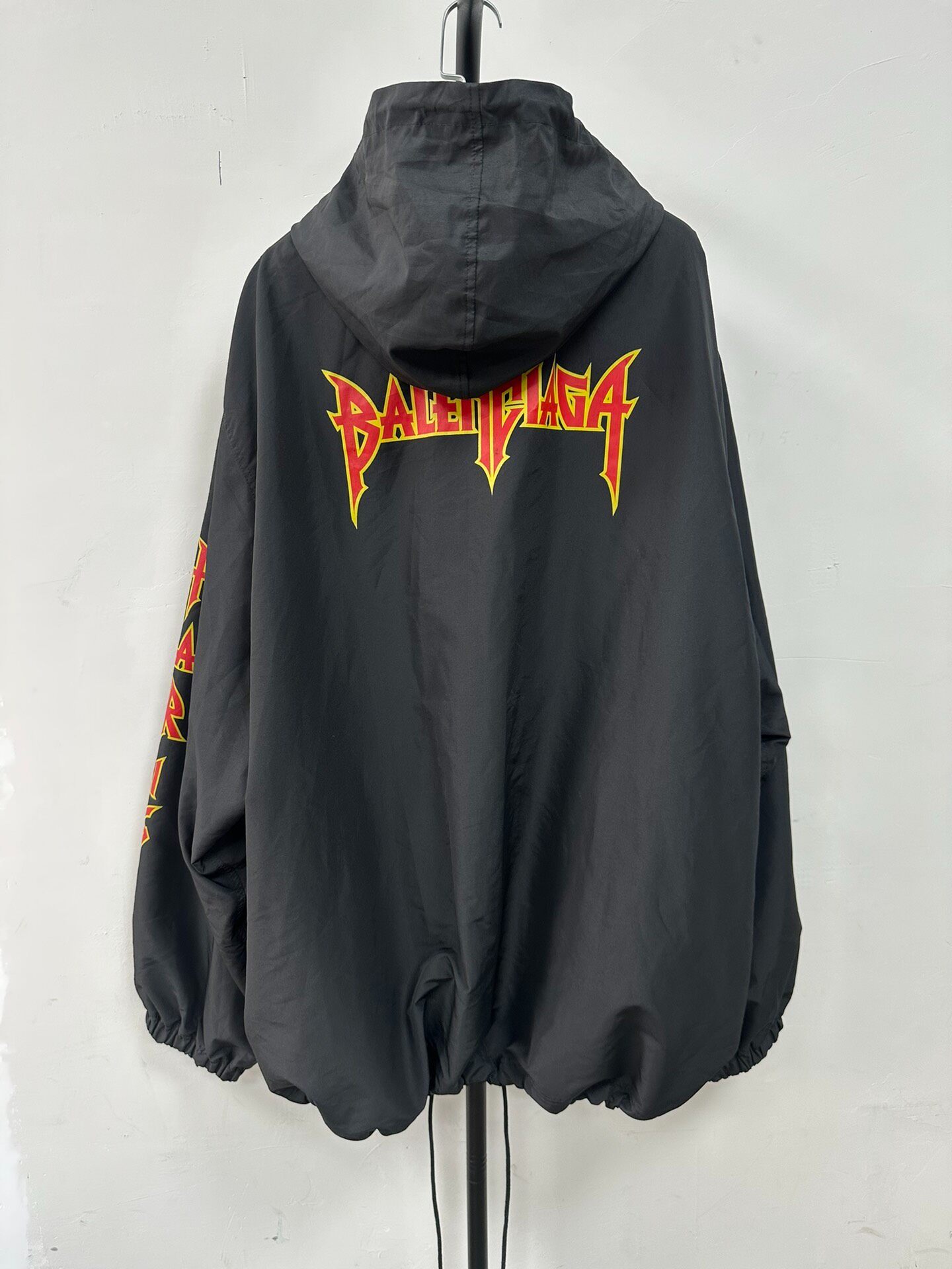 Balenciaga Metallica Hooded Windbreaker — front