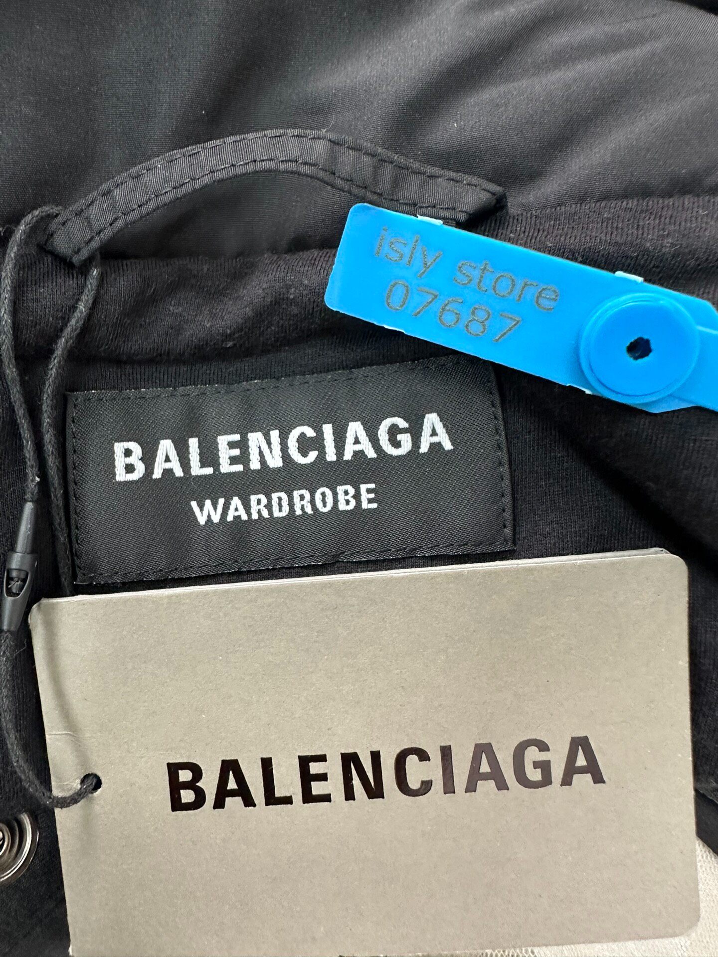 Balenciaga Metallica Hooded Windbreaker — label