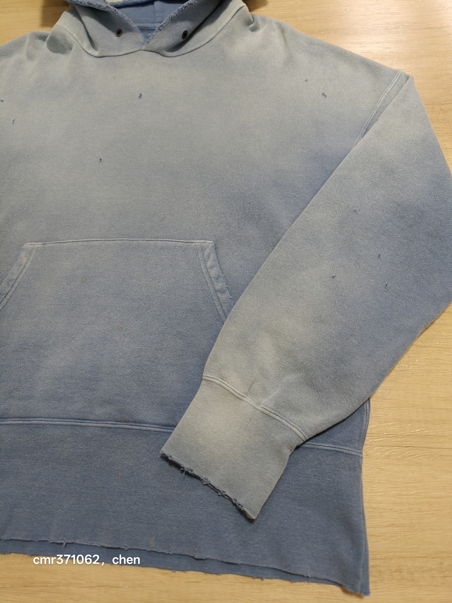 Visvim 23SS Court Hoodie Crash Blue — detail